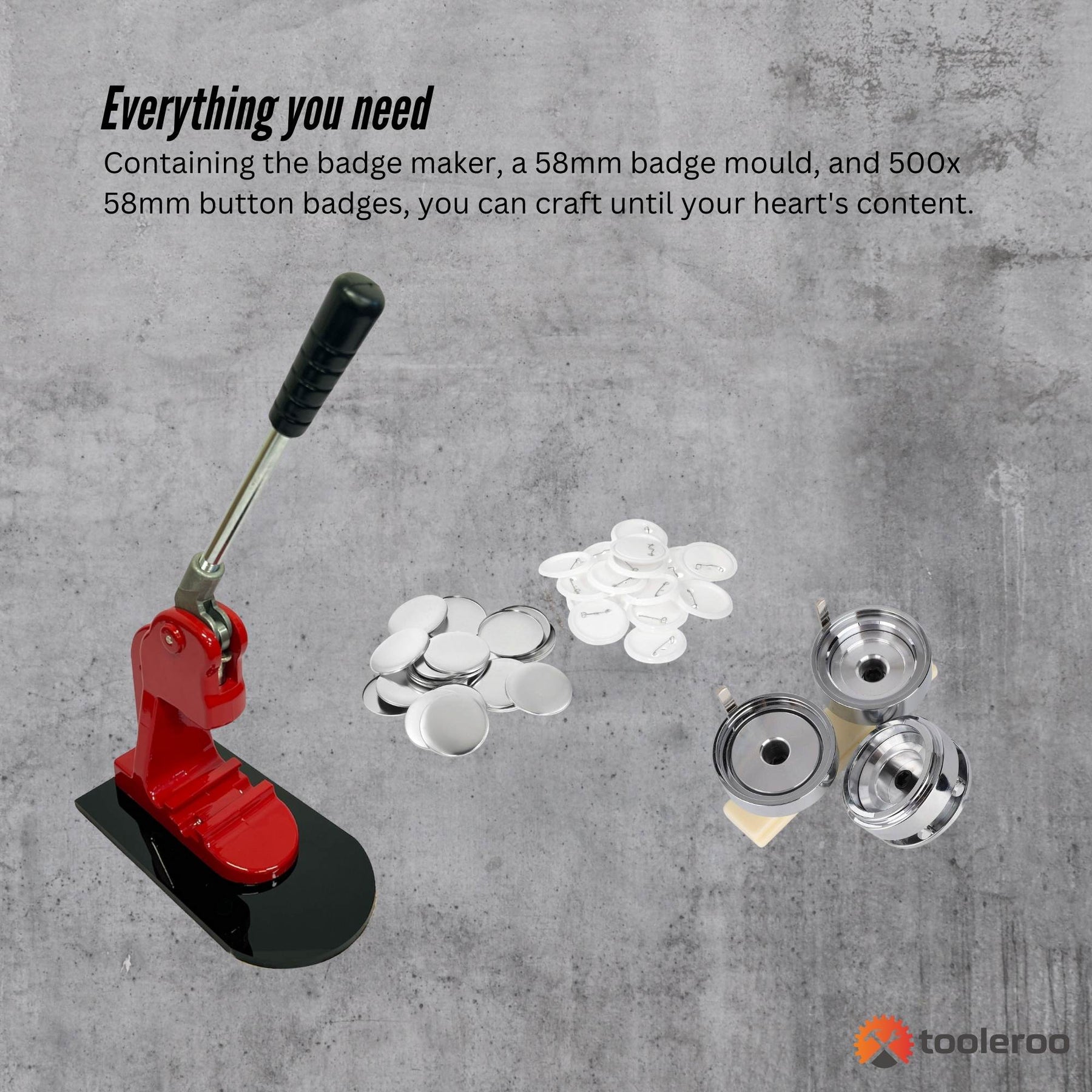 Button Badge Making Kit 58mm - Includes Maker, Mould & 500 Badges - SuperSaverAU - view 3
