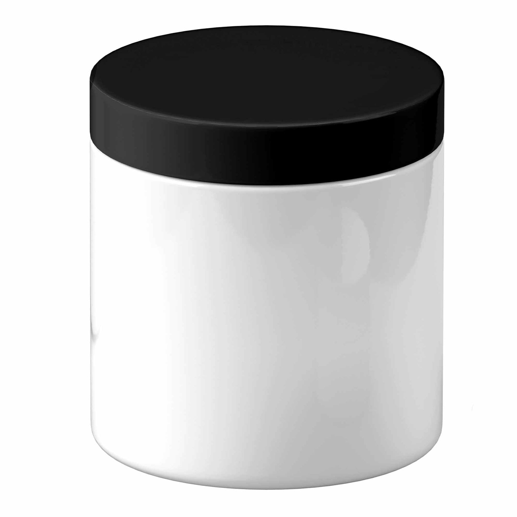 250g White PET Cosmetic Jar with Black Lid - 5 Pack for Creams & Makeup - SuperSaverAU - view 1