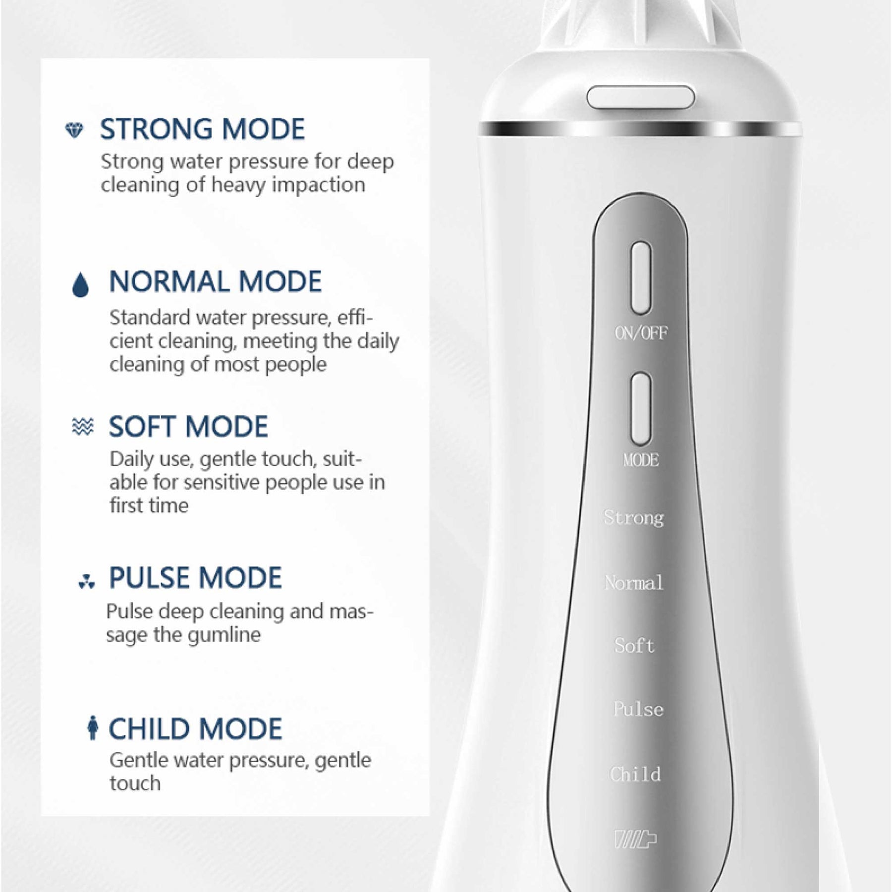 Portable Oral Irrigator 350ml - Rechargeable Water Dental Flosser with 5 Modes - SuperSaverAU - view 1