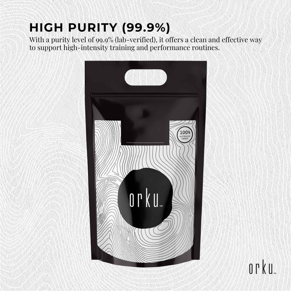 Orku 10Kg Creatine Monohydrate Powder – 200 Mesh Micronised, 99.9% Purity