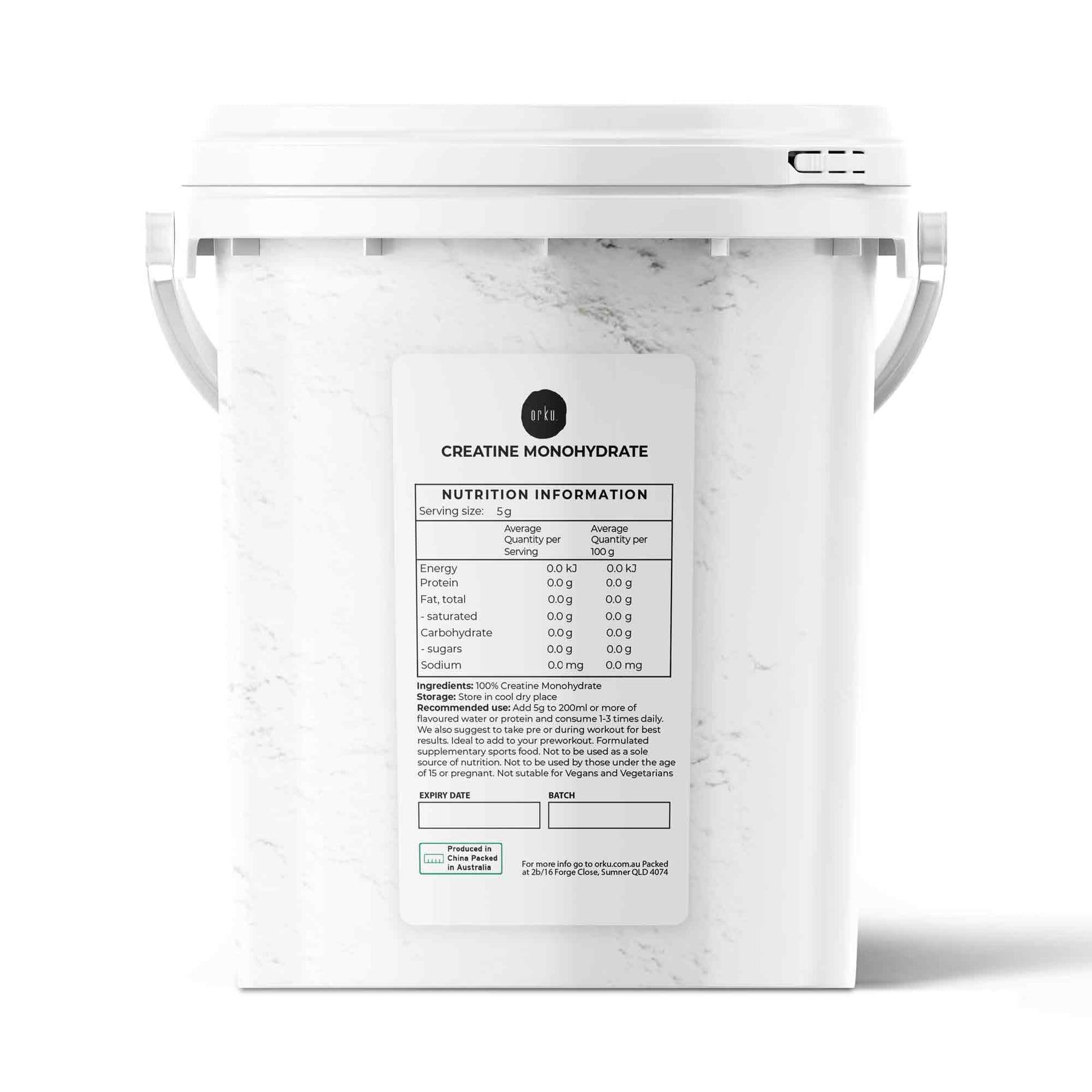 Orku Creatine Monohydrate Powder 800g – 200 Mesh Micronised | 99.9% Purity - SuperSaverAU - view 1
