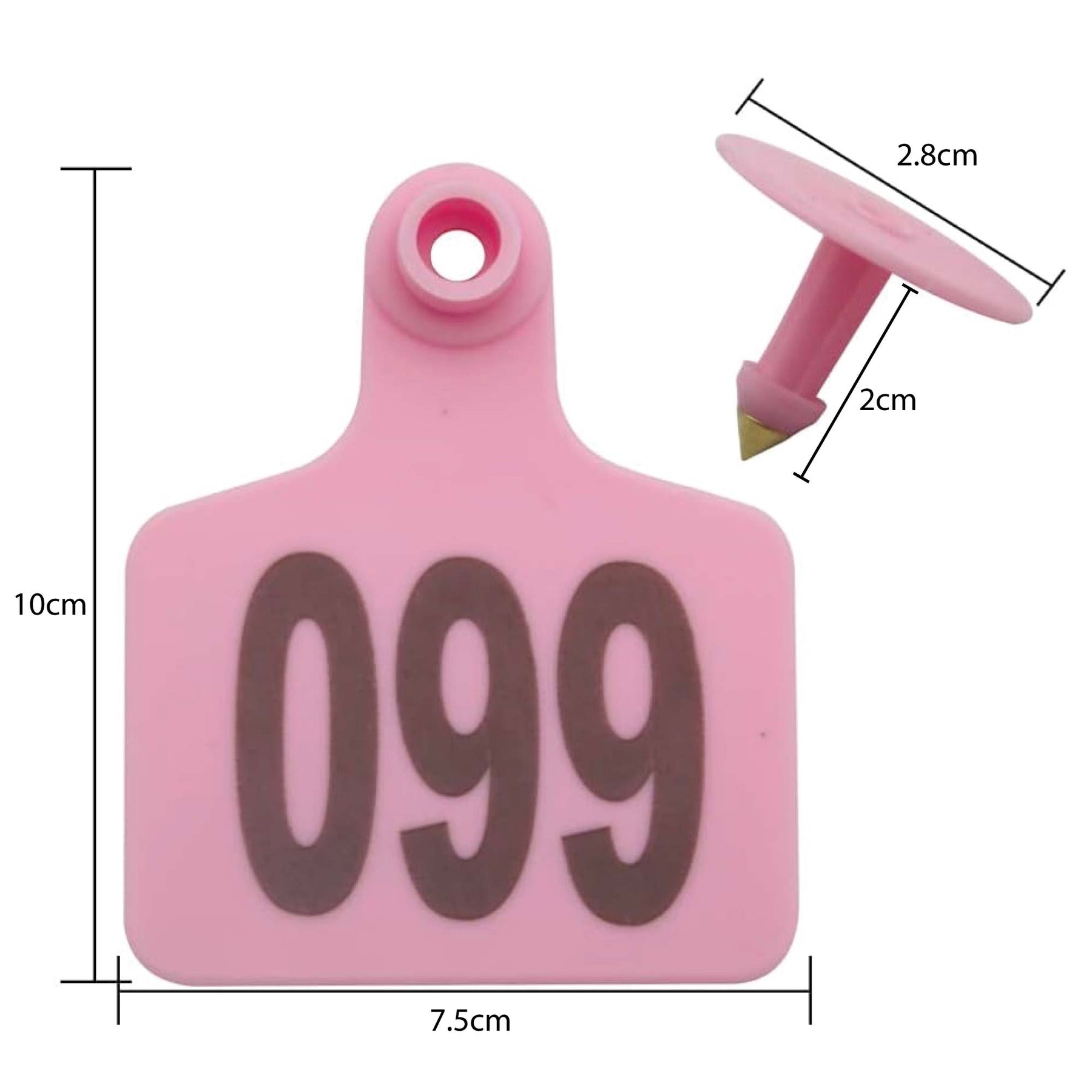 Pink Large Cattle Ear Tags 1-100 Set - 7x10cm for Livestock Identification - SuperSaverAU - view 3