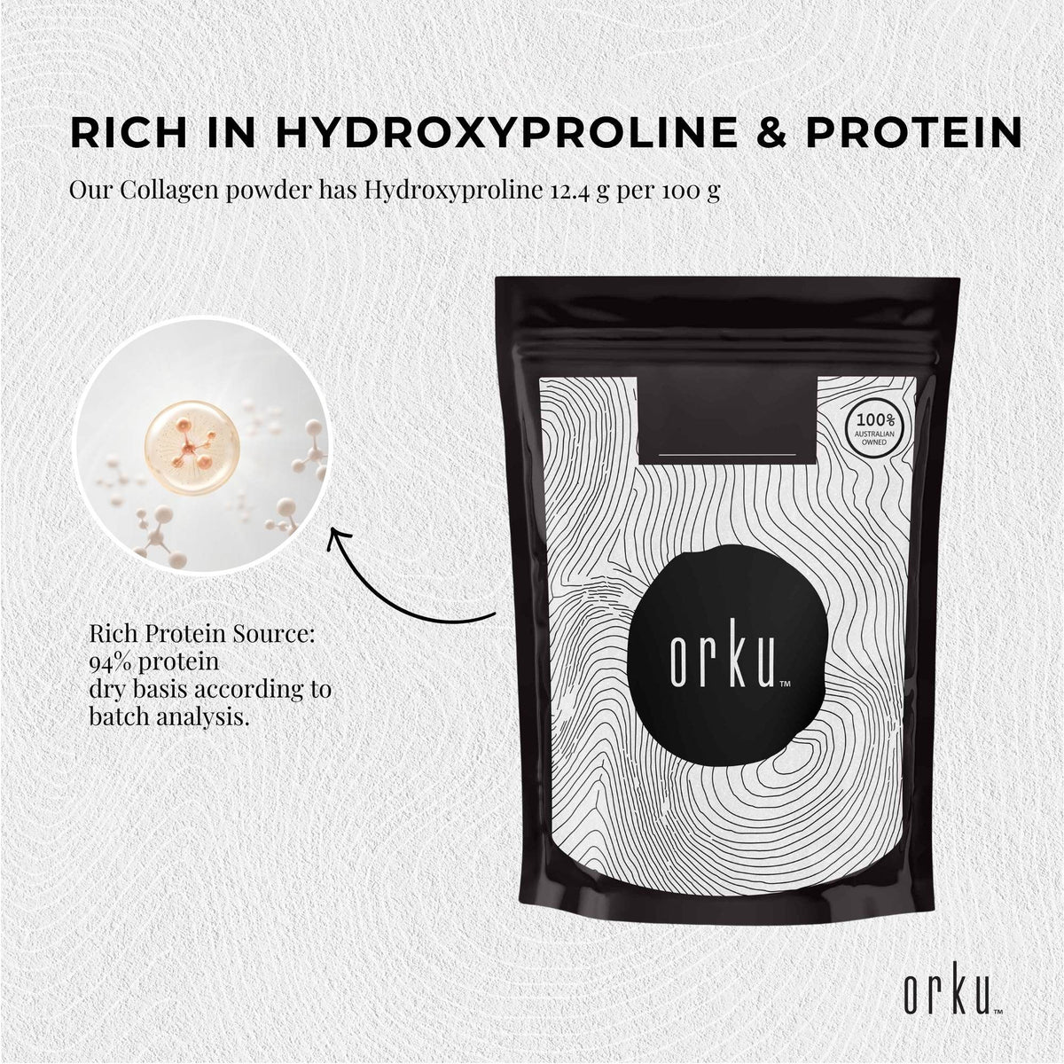 400g Collagen Powder - Bovine Hydrolysate Protein Peptide Supplement Unflavoured