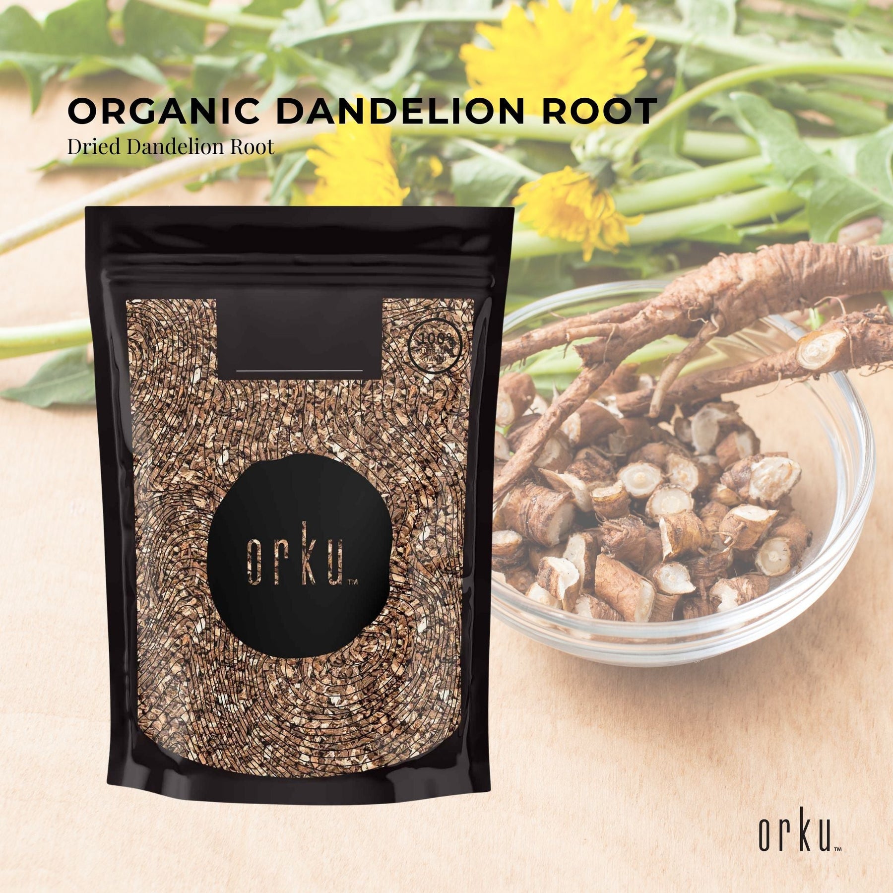 400g Organic Dandelion Root - Dried Raw Herbal Tea Supplement - SuperSaverAU - view 3