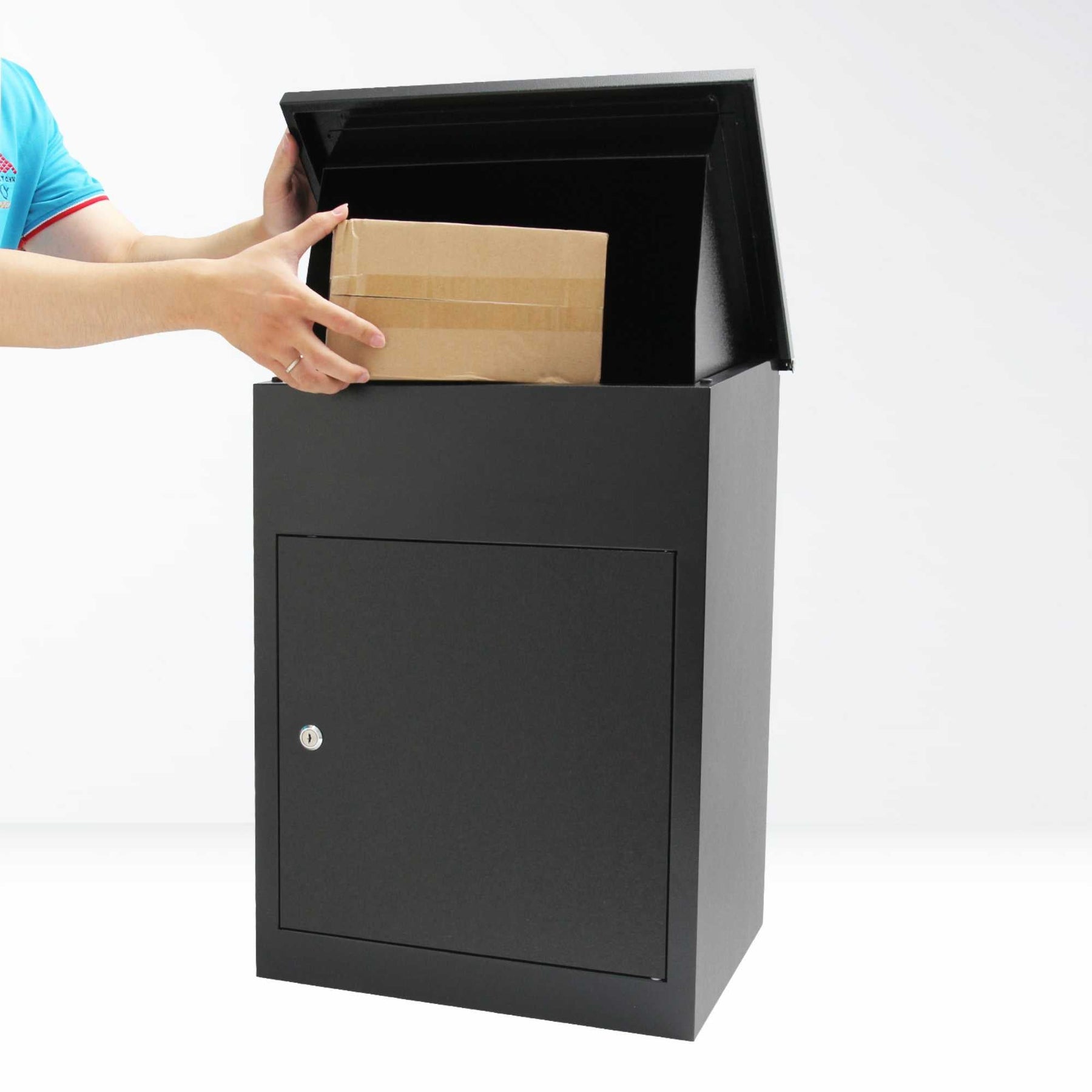 Lockable Parcel Delivery Box - Secure Mailbox, 44x35x58cm, Galvanised Steel, Weatherproof - SuperSaverAU - view 1