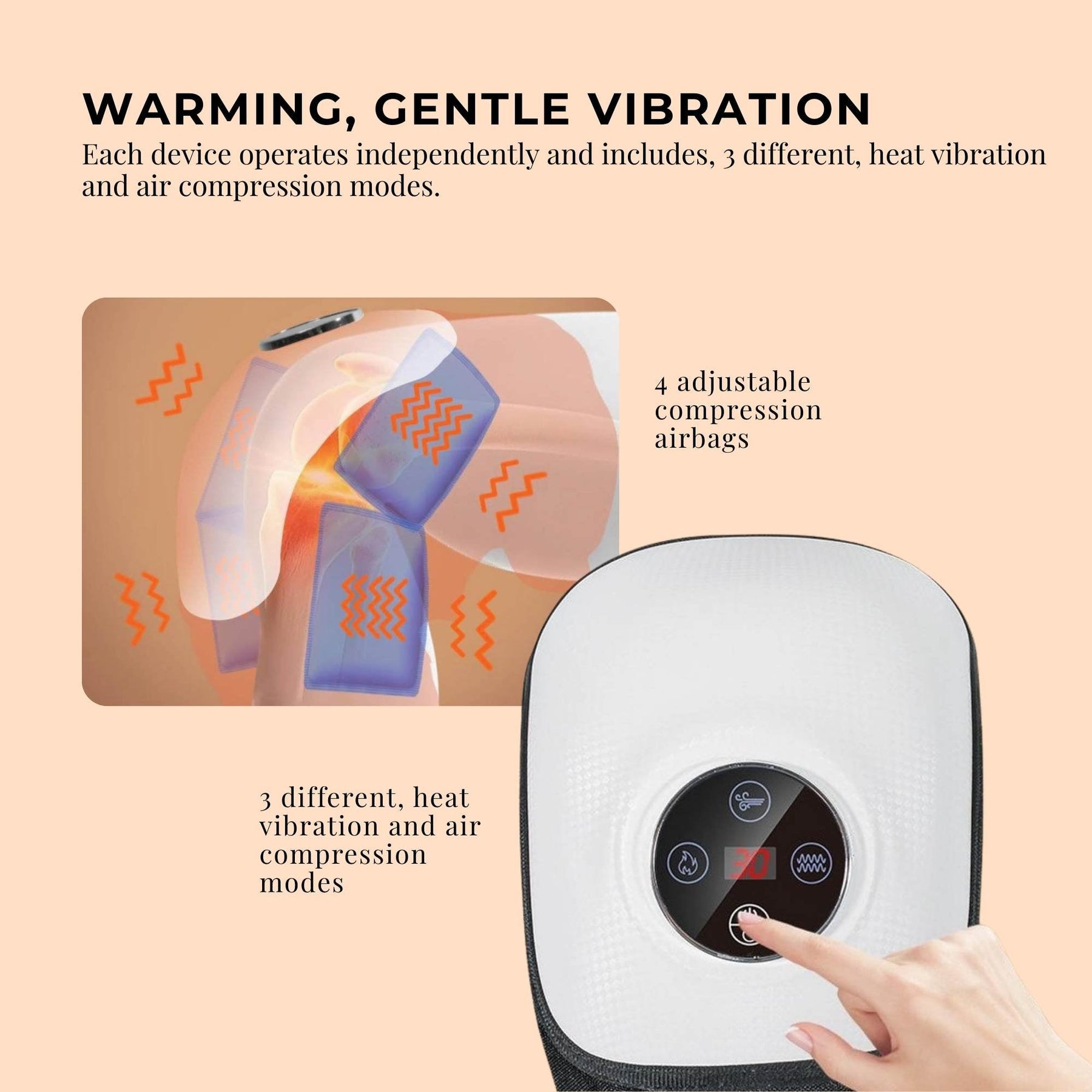 Orku Electric Knee Massager 2 Pack with Heat Air Compression Vibration and Type-C Charging