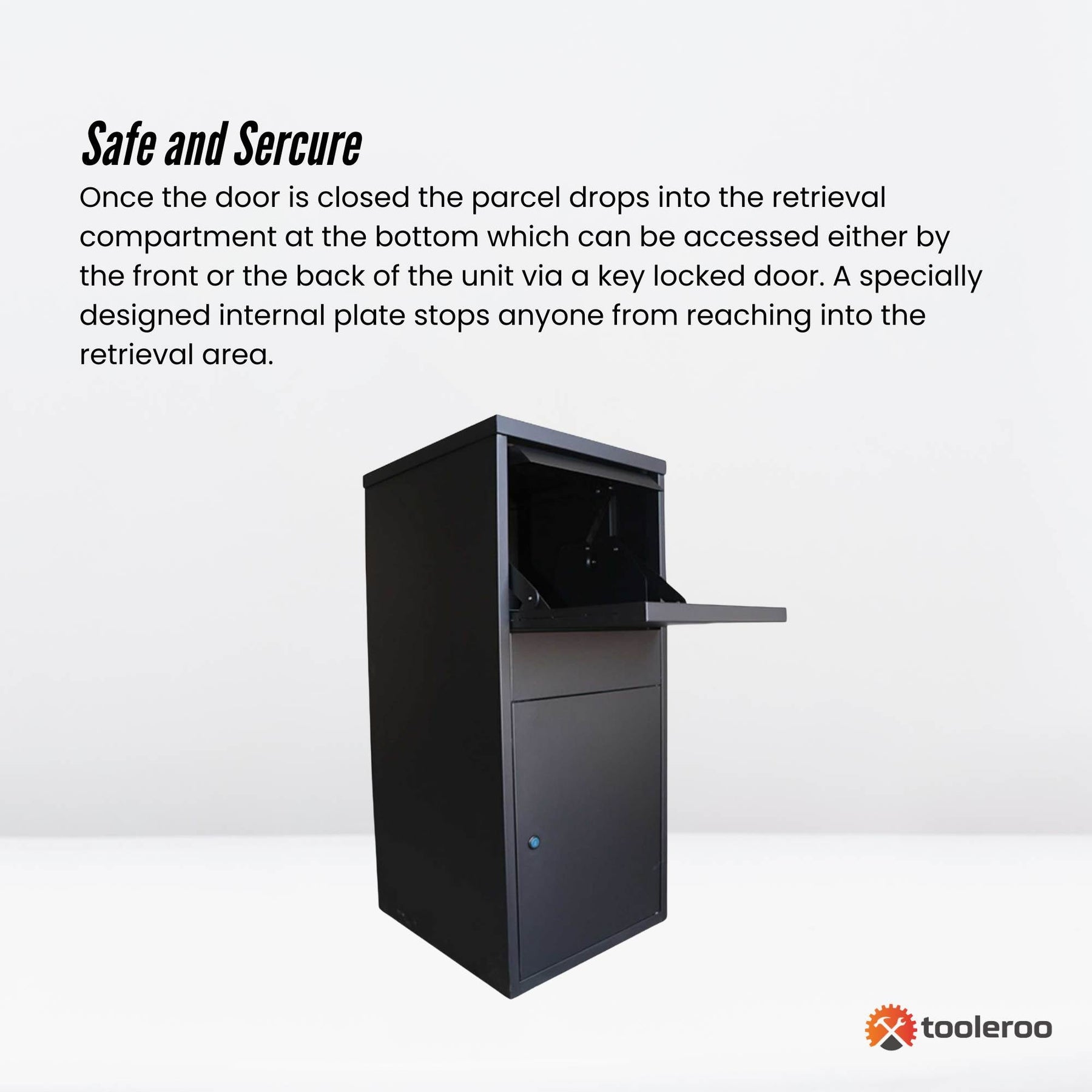 Lockable Parcel Delivery Box - Galvanised Steel, 41.5x38.5x102.5cm, Dual Access - SuperSaverAU - view 6
