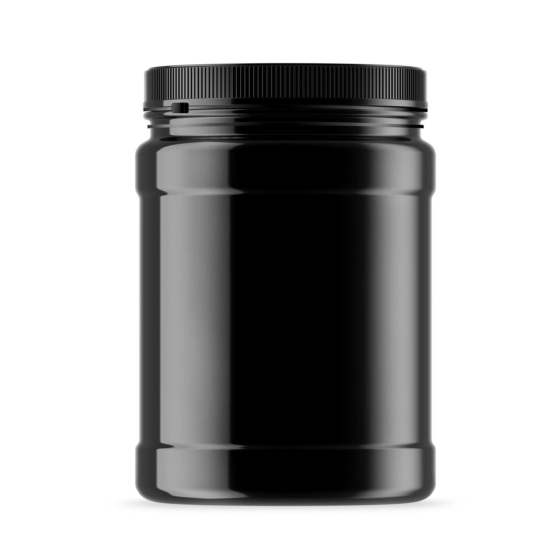 2L Wide Mouth Glossy Black Plastic Jars with Lids - 10 Pack for Proteins & Powders - SuperSaverAU - view 1