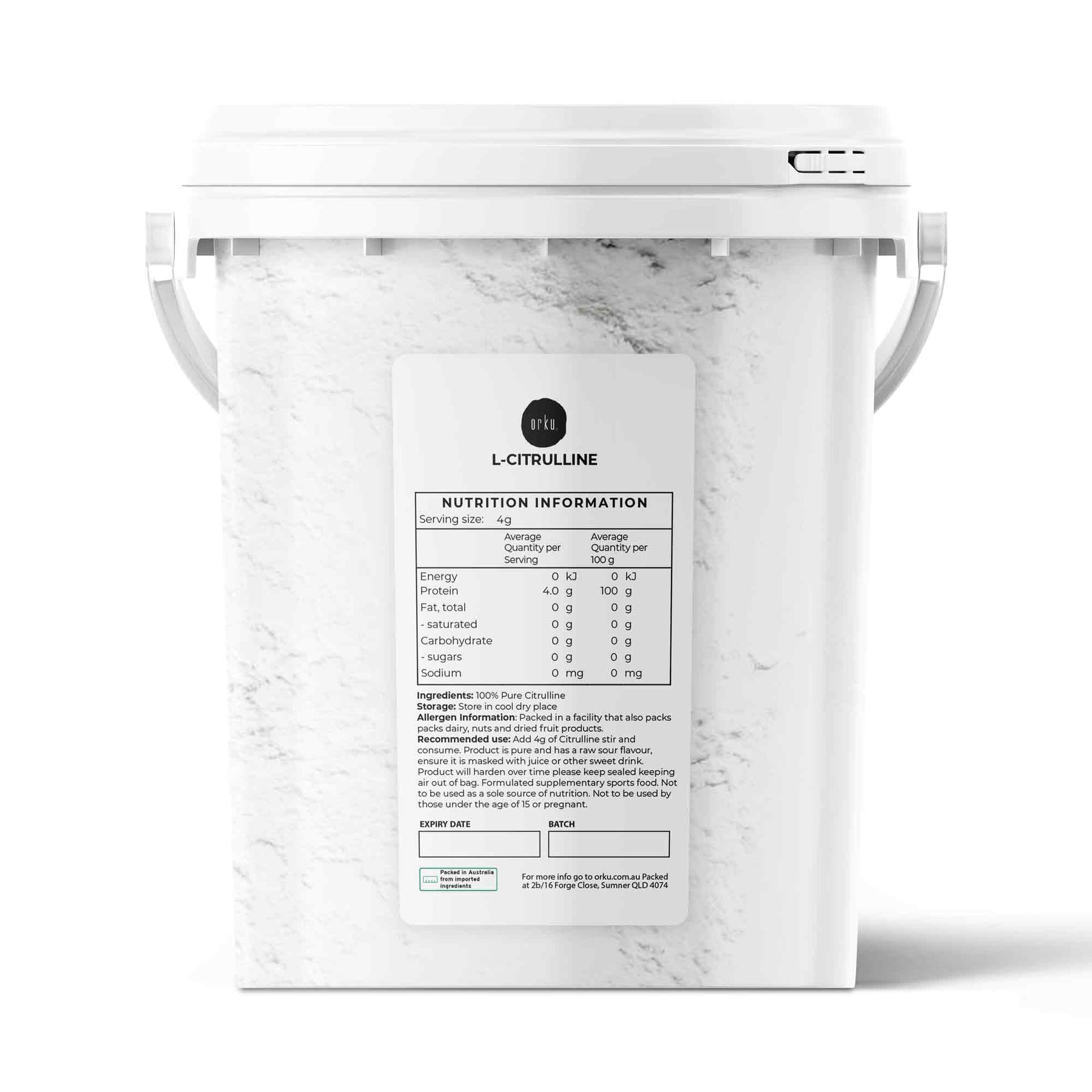 Orku 600g L-Citrulline Powder - 100% Pure Amino Acid for Active Lifestyle - SuperSaverAU - view 1