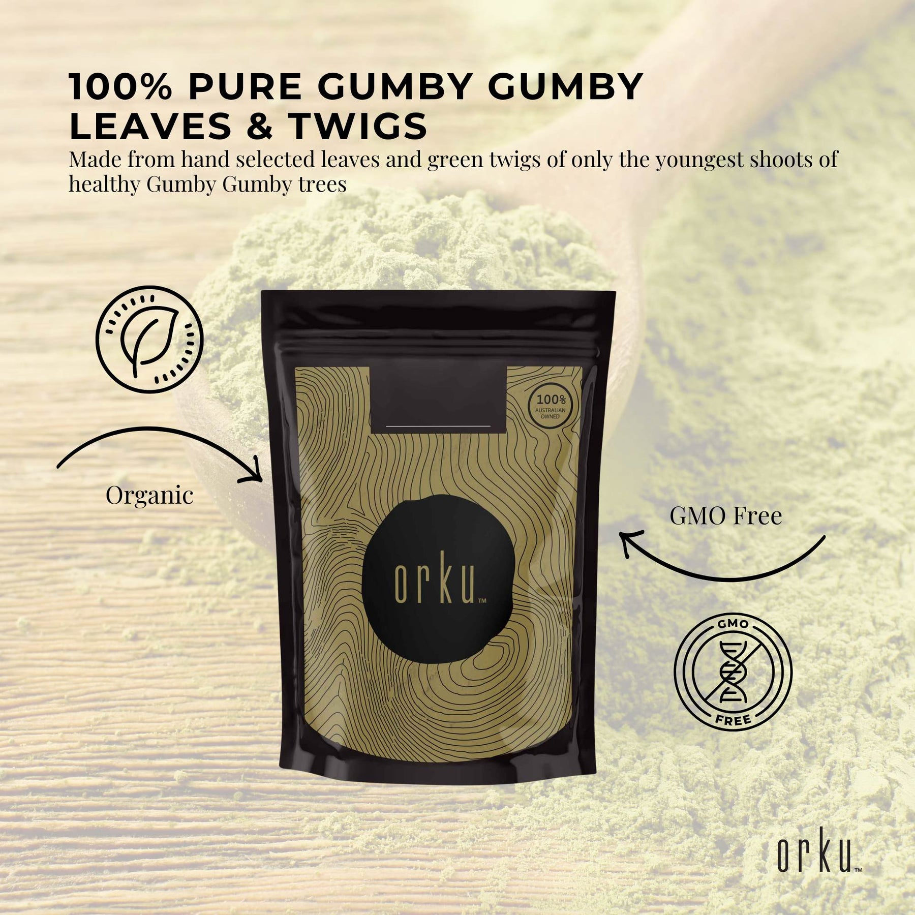 2Kg Gumby Gumby Pure Powder - Gumbi Aboriginal Plant Pittosporum Angustifolum - SuperSaverAU - view 3