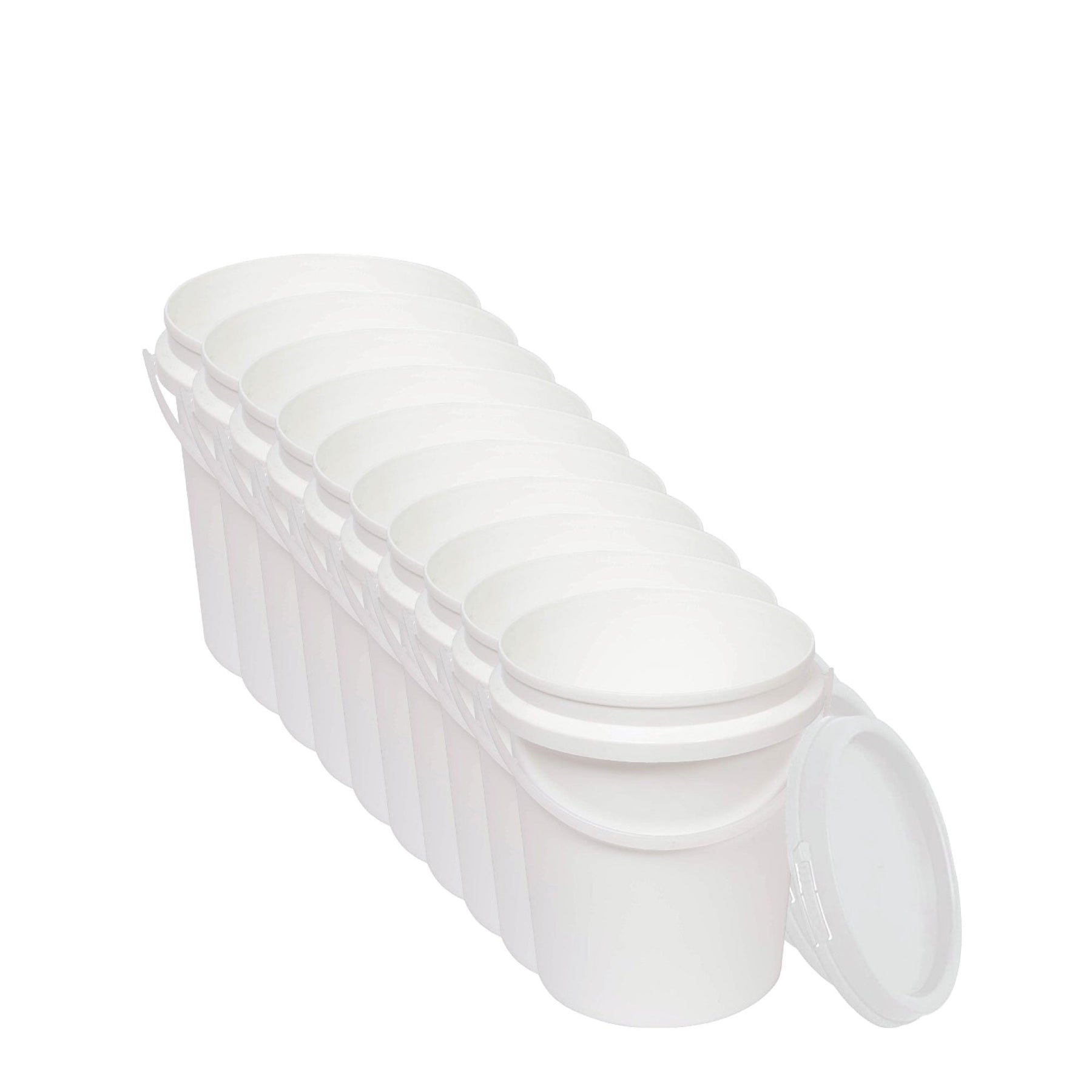 1.2L Food Grade Plastic Buckets with Handle & Tamper Evident Lid - 10 Pack - SuperSaverAU - view 1