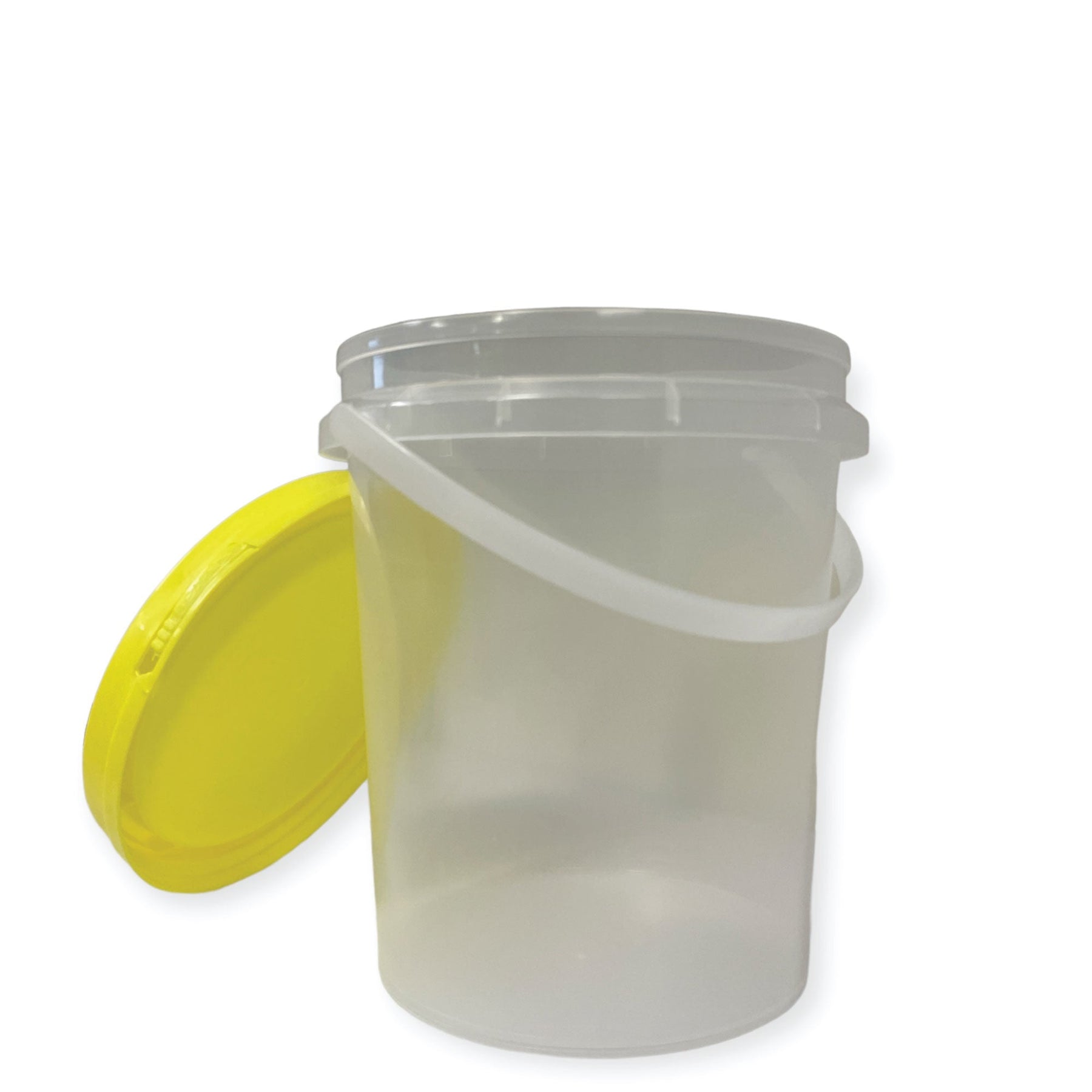 Bulk 10 x 1.2L Clear Plastic Honey Bucket with Yellow Tamper Evident Lid - SuperSaverAU - view 5