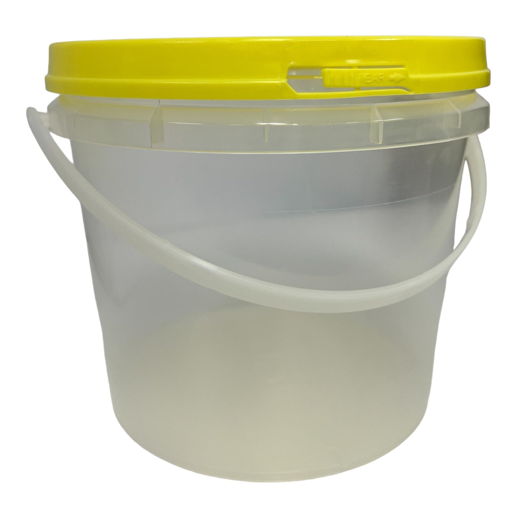 Bulk 10 x 2.2L Clear Honey Bucket with Yellow Tamper Evident Lid - SuperSaverAU - view 3
