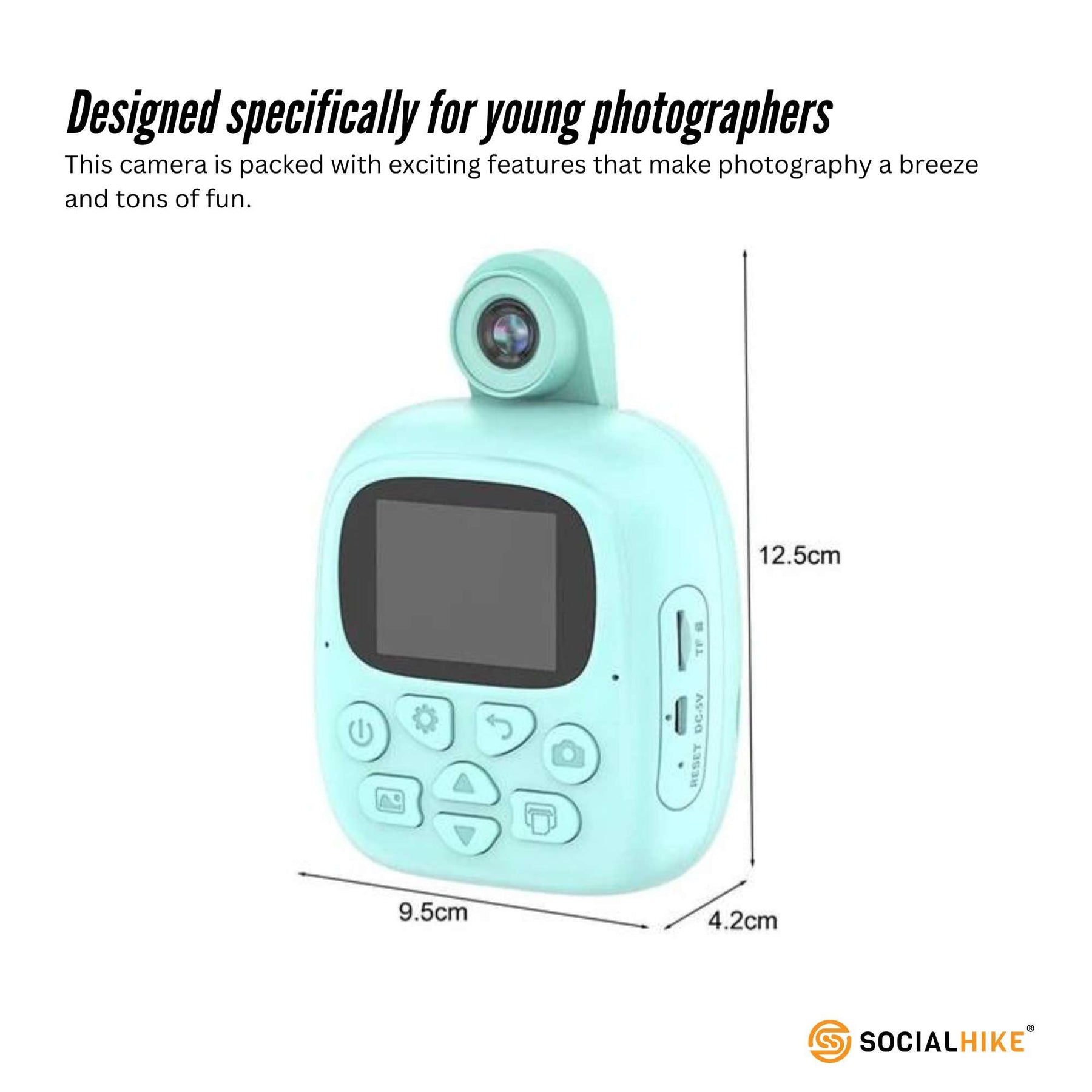 Premium Blue Kids Instant Print Camera with Video MP3 and Games