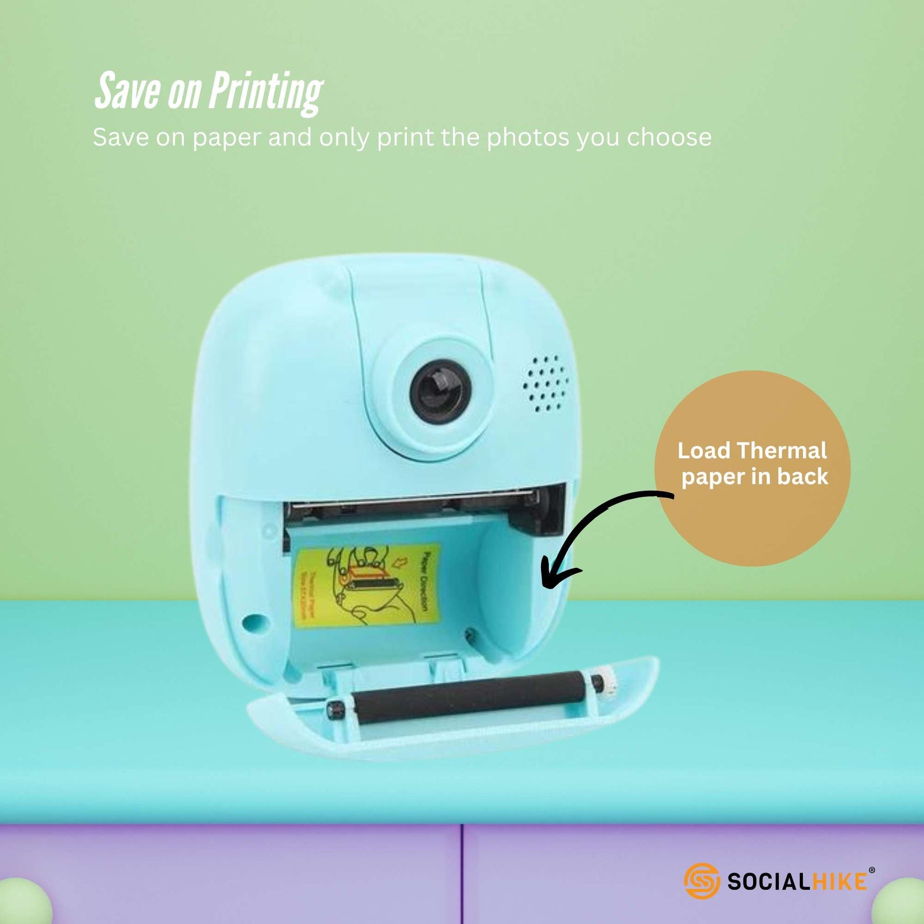 Premium Blue Kids Instant Print Camera with Video MP3 and Games