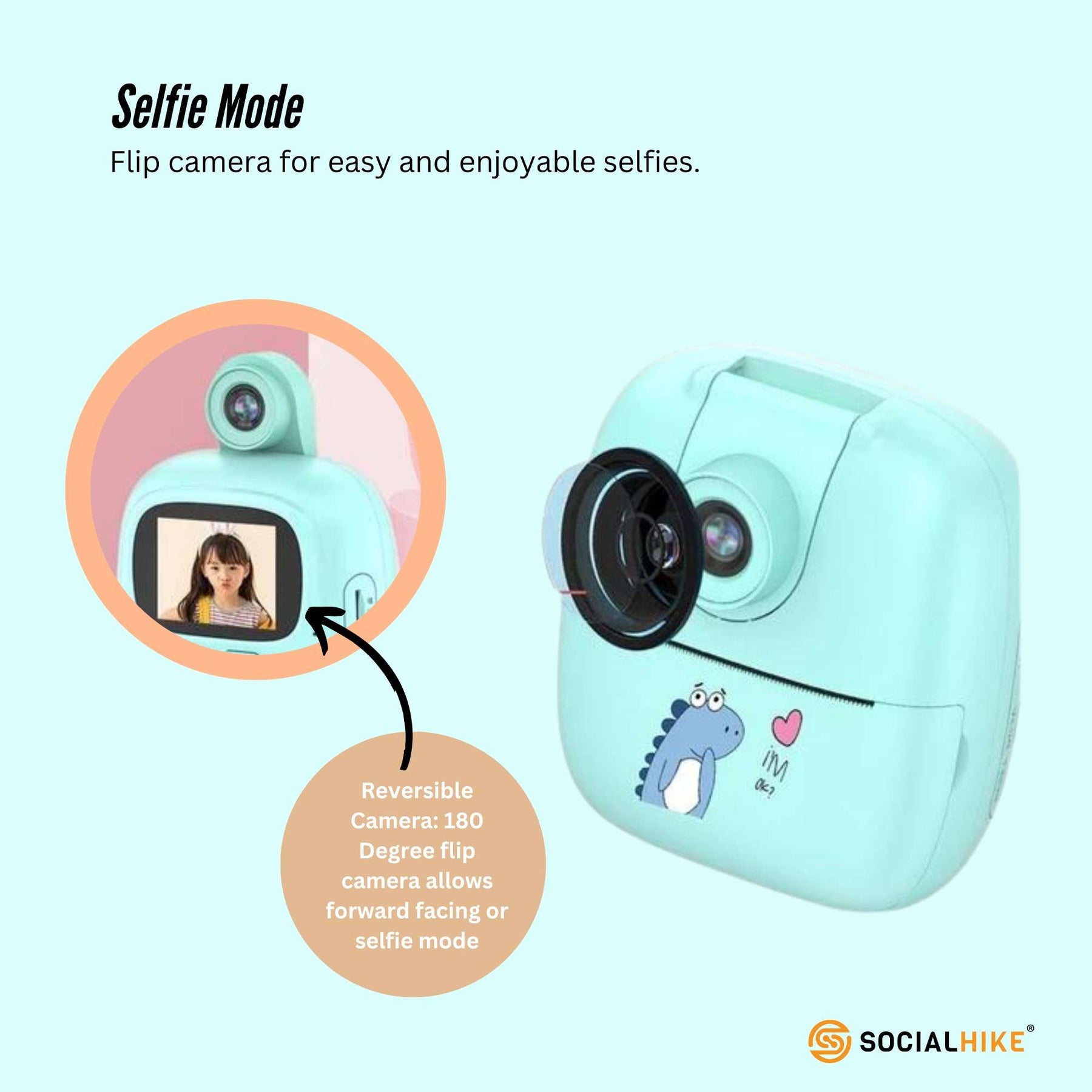 Premium Blue Kids Instant Print Camera with Video MP3 and Games