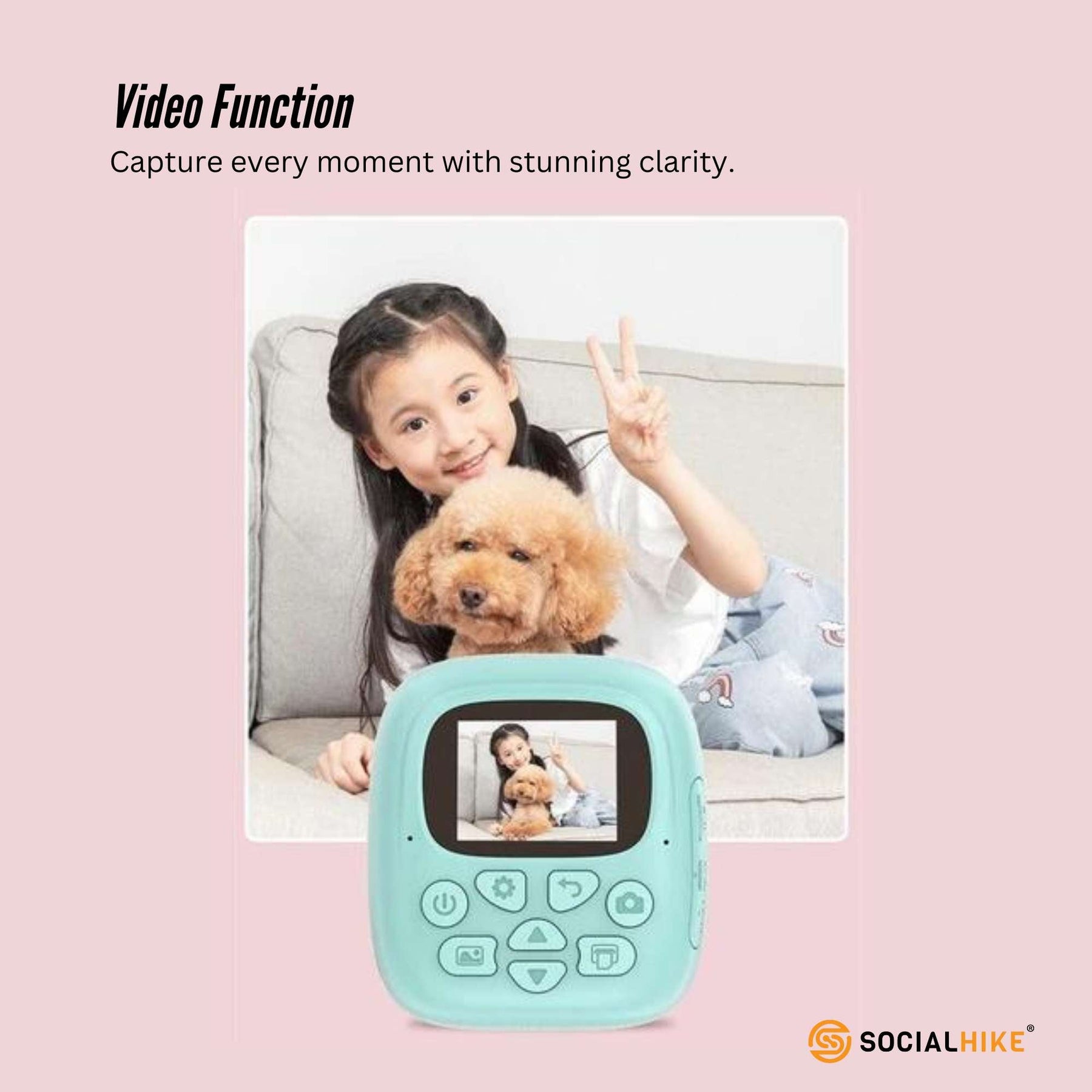 Premium Blue Kids Instant Print Camera with Video MP3 and Games