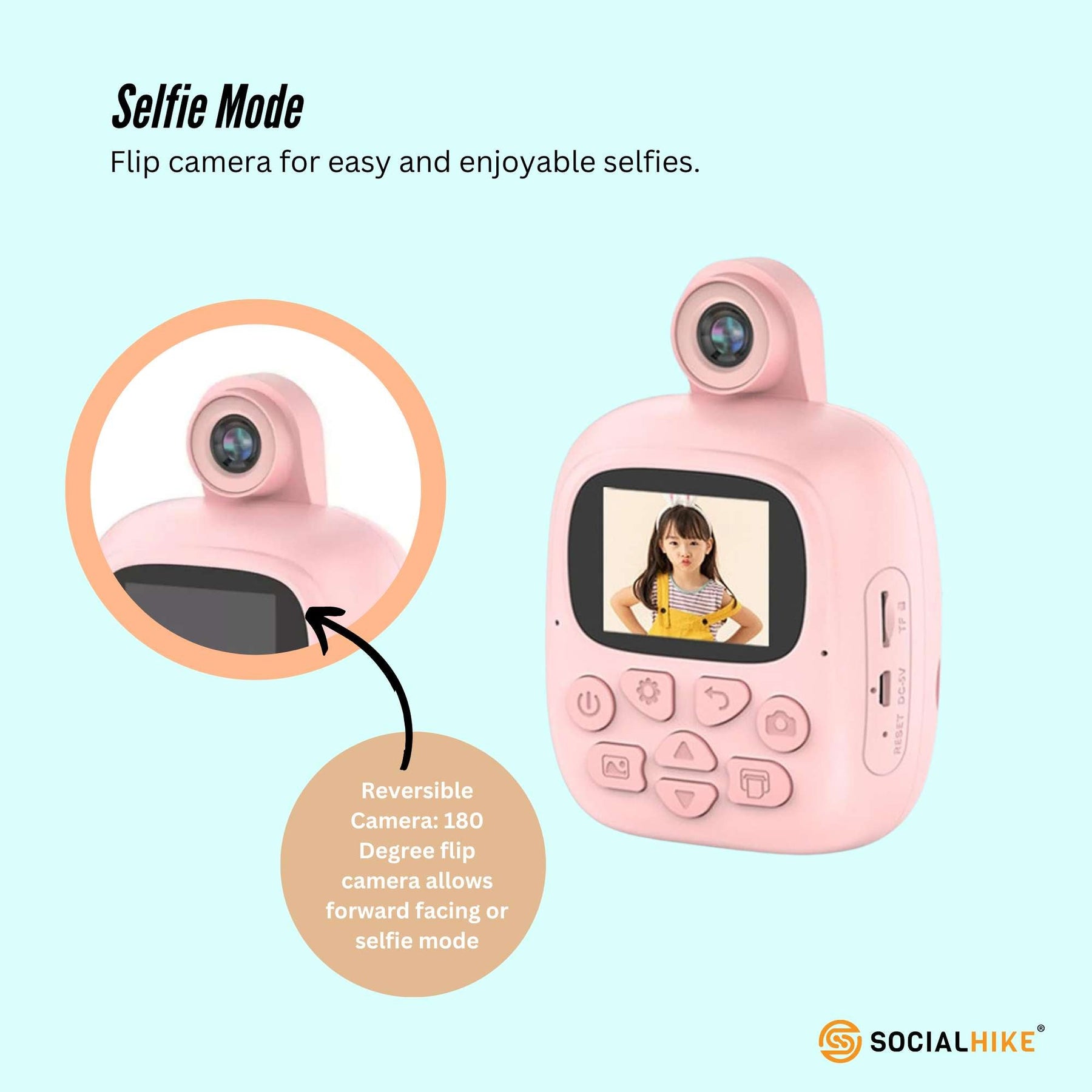 Premium Pink Kids Instant Print Camera with Video MP3 and Games