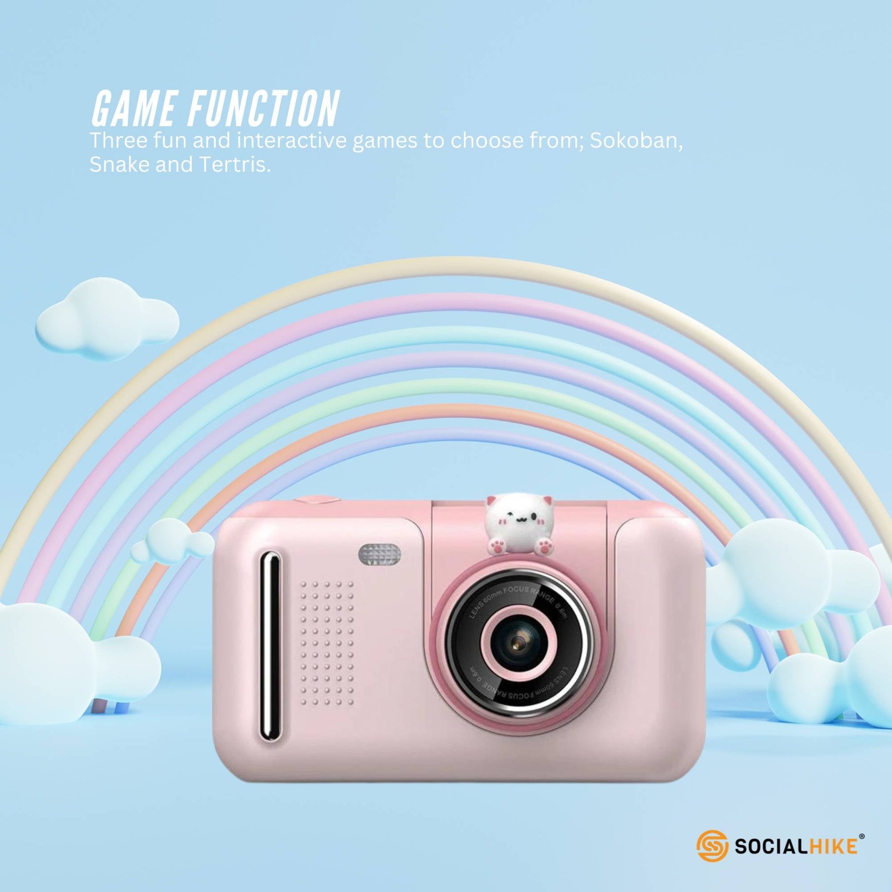 Premium Pink Kids 4MP HD Digital Selfie Camera with 2.4 Inch Screen