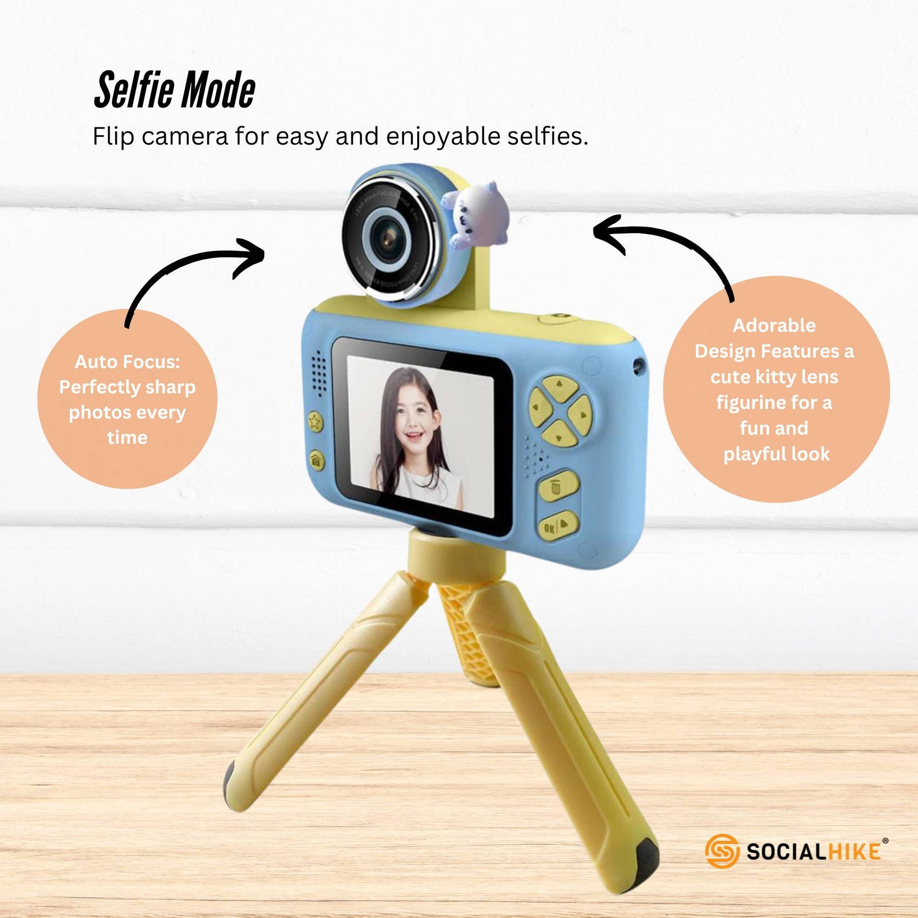 Premium Blue Kids 4MP HD Digital Selfie Camera with 2.4 Inch Screen