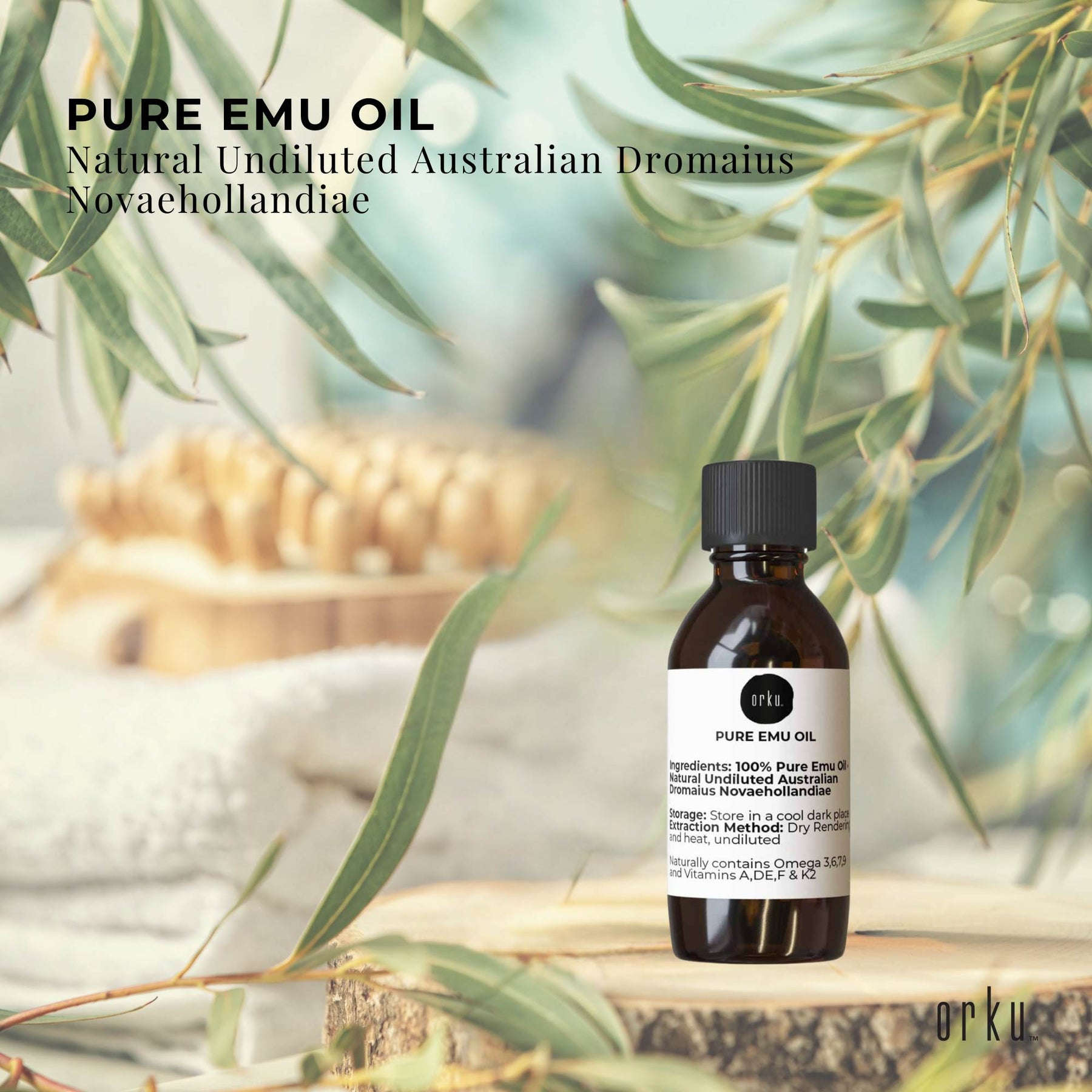 Orku 10ml Pure Emu Oil - Natural Undiluted Australian Dromaius Novaehollandiae - SuperSaverAU - view 2