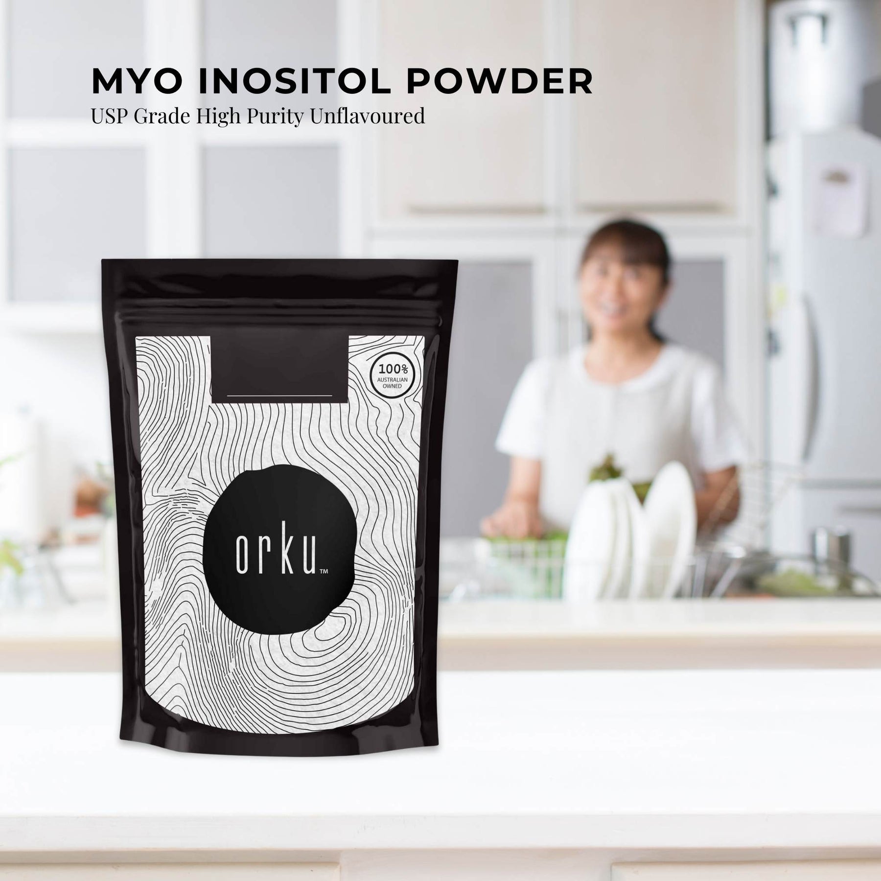 Orku 100g Myo Inositol Powder - USP Grade High Purity Unflavoured - SuperSaverAU - view 2