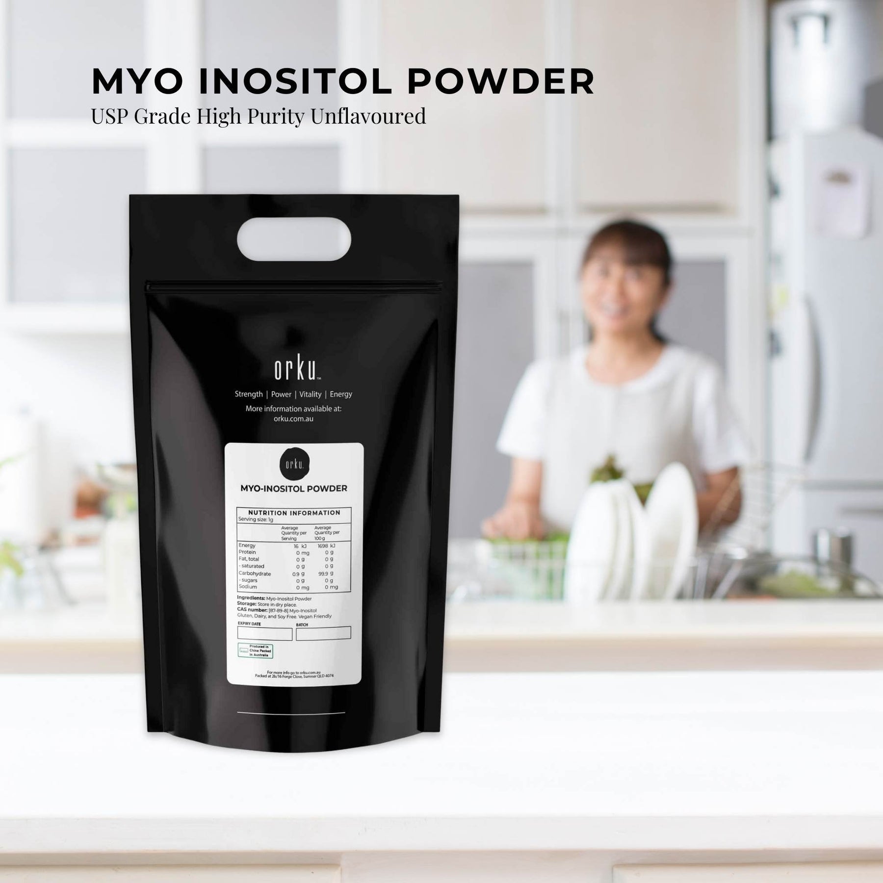 Orku 5Kg Myo Inositol Powder - USP Grade High Purity Unflavoured - SuperSaverAU - view 2