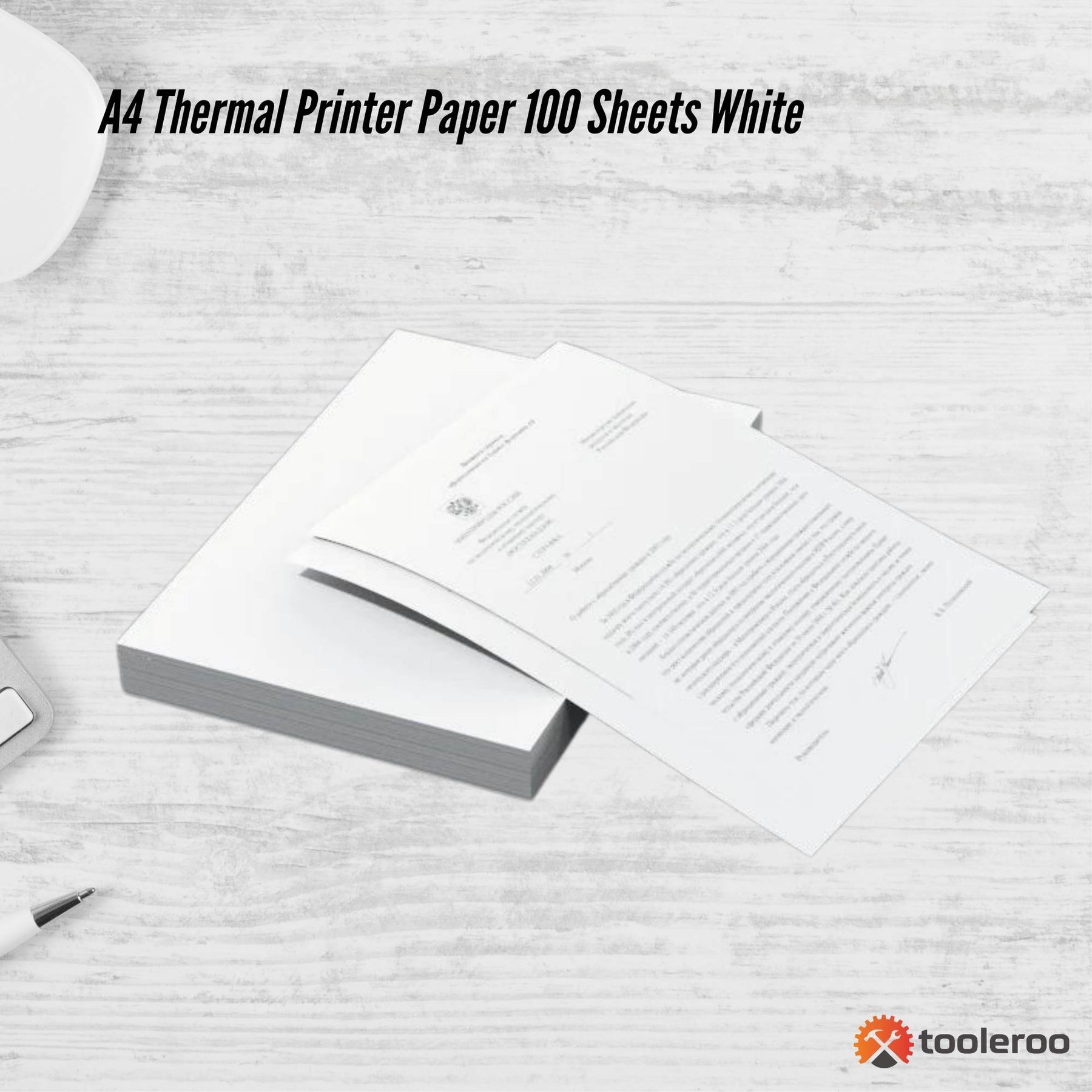 Tooleroo A4 Thermal Printer Paper 100 Sheets - Eco-Friendly, Waterproof, BPA-Free - SuperSaverAU - view 2