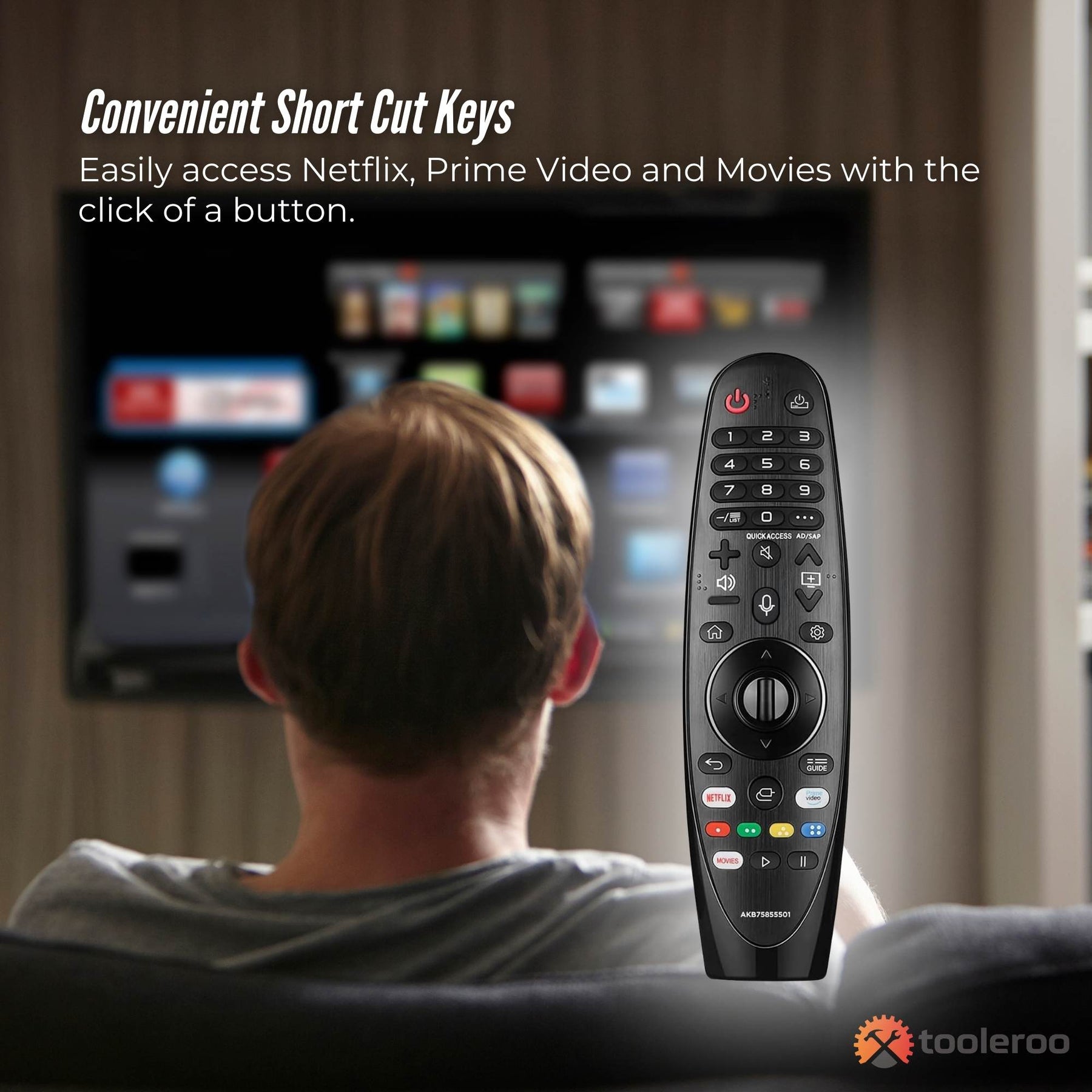 Tooleroo Smart TV Remote Control Replacement for LG Voice Magic 20GA 19BA 18BA - SuperSaverAU - view 7