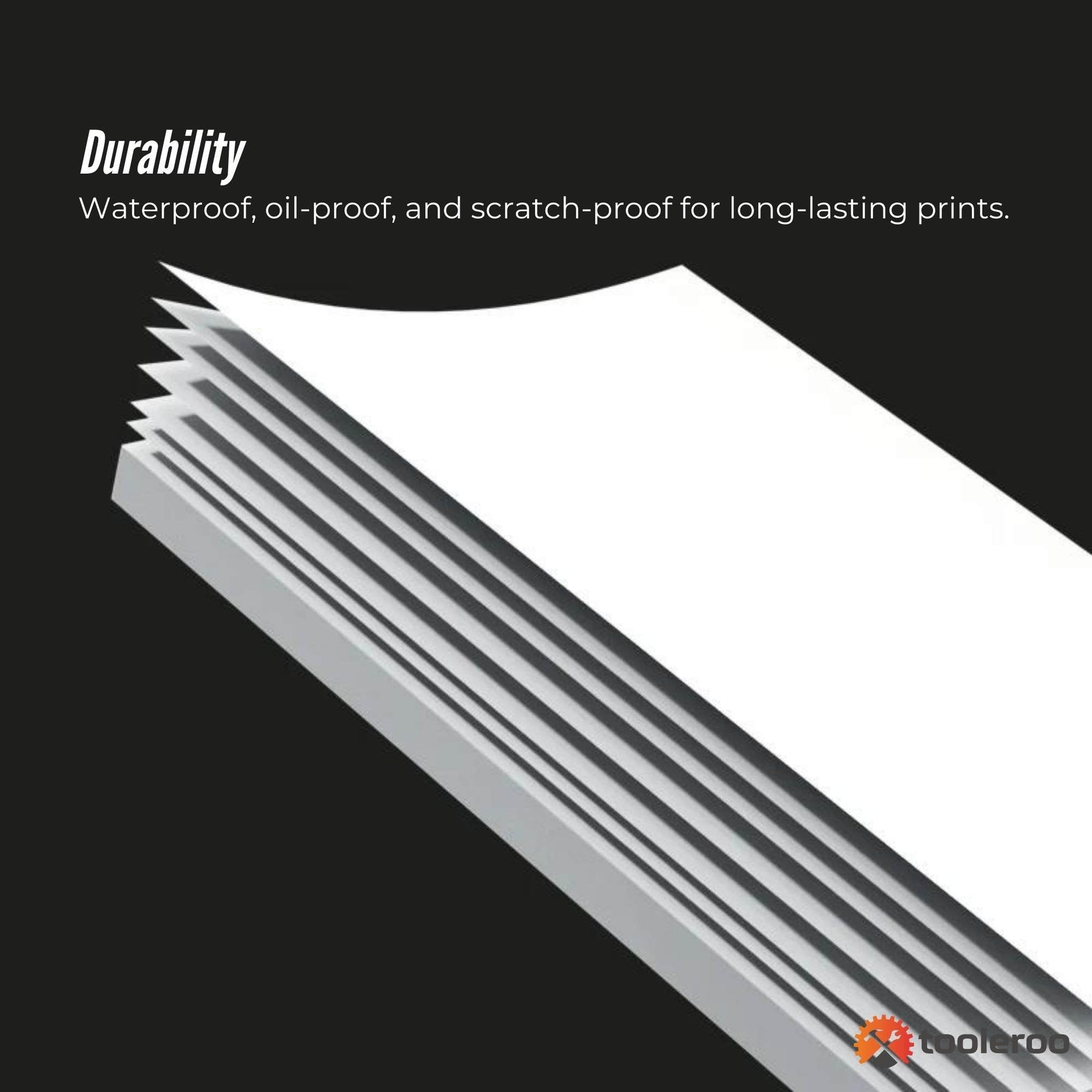Tooleroo A4 Thermal Printer Paper 20x 100 Sheets - BPA Free, Waterproof, White - SuperSaverAU - view 4