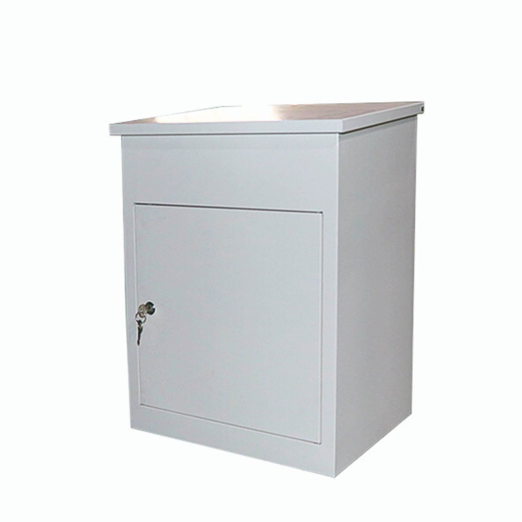 Secure Lockable Parcel Delivery Box - 44x35x58cm White, Galvanised Steel, Weatherproof - SuperSaverAU - view 1