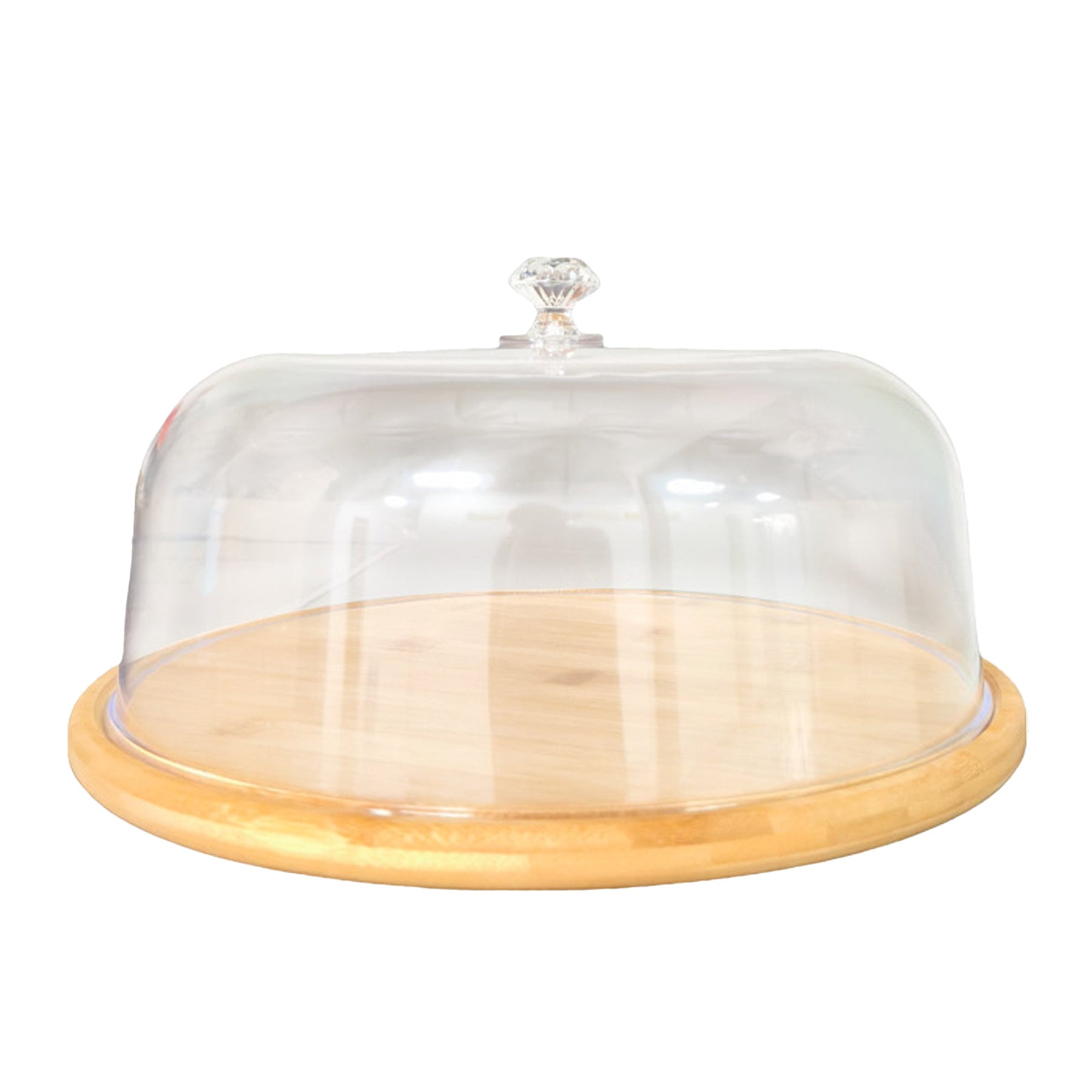 Kitchee Bamboo Cake Stand – 30cm with Acrylic Dome Cover