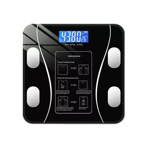 Premium Bluetooth Smart Body Fat Scale with App & USB Charging - Black