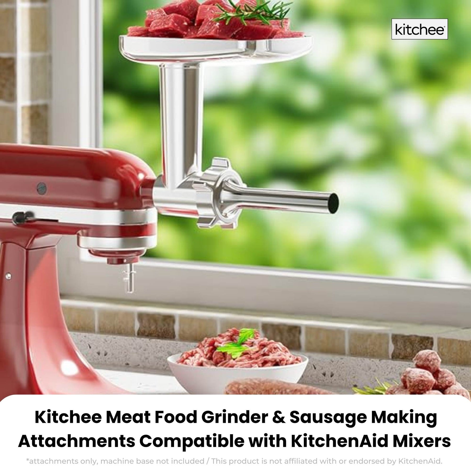 Kitchee Meat Food Grinder Sausage Attachment - Compatible with KitchenAid Mixers - SuperSaverAU - view 2