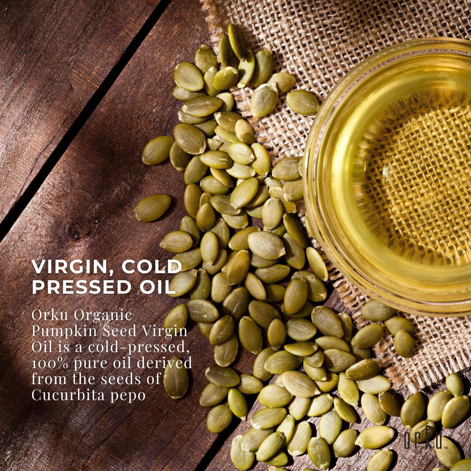 Orku Organic Pumpkin Seed Oil 5L Cosmetic Grade Cold Pressed Carrier Oil