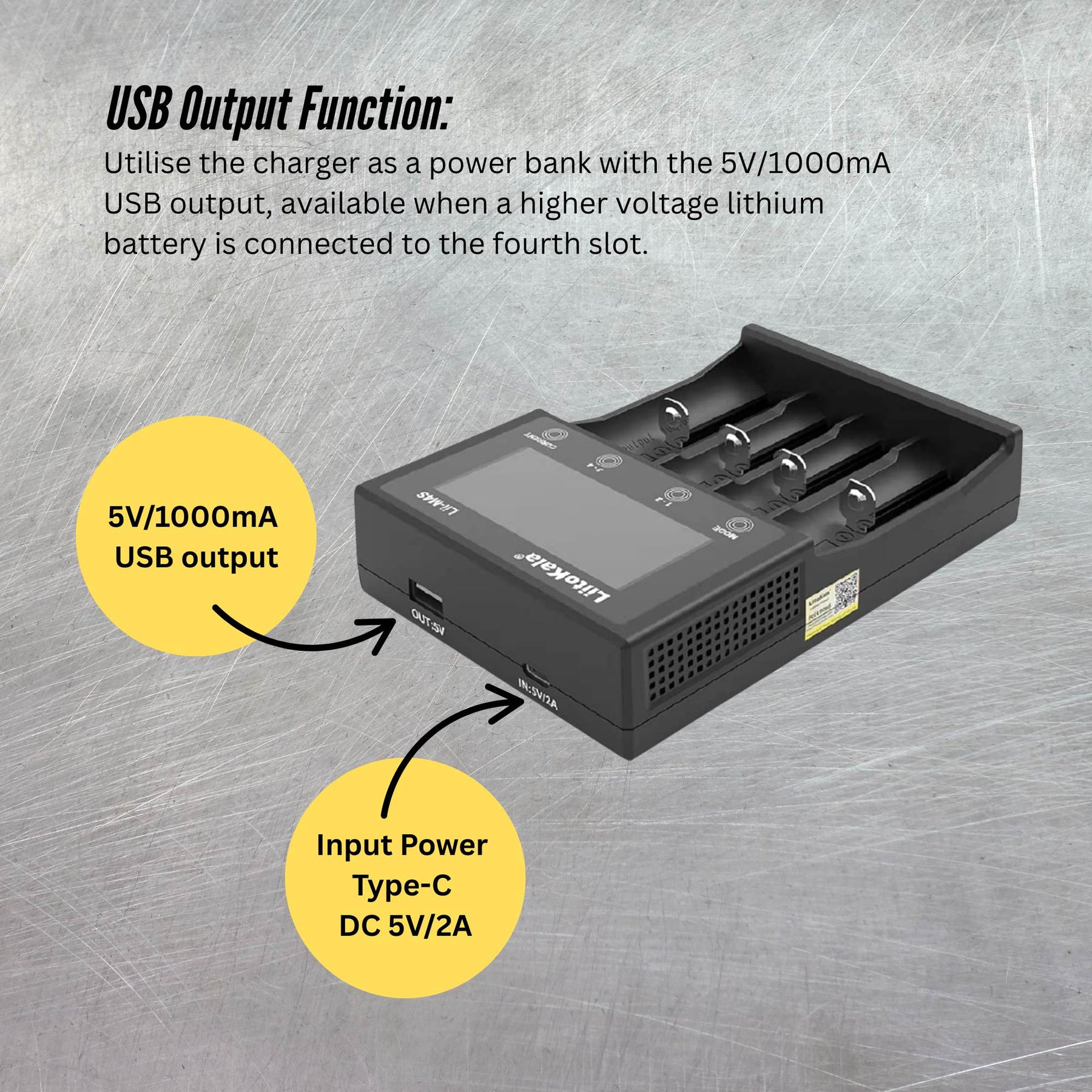 LiitoKala Lii-M4S Battery Charger LCD 4-Slot USB Li-ion NiMH Test Discharge Mode - SuperSaverAU - view 3