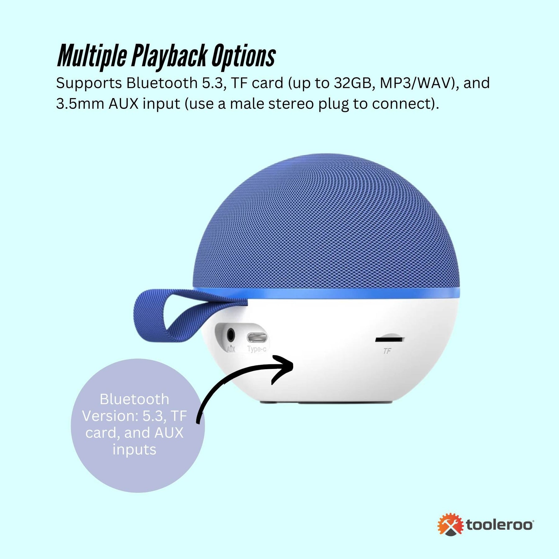 Mini Karaoke Machine and 2x Wireless Microphones Portable Bluetooth Speaker Blue - SuperSaverAU - view 5