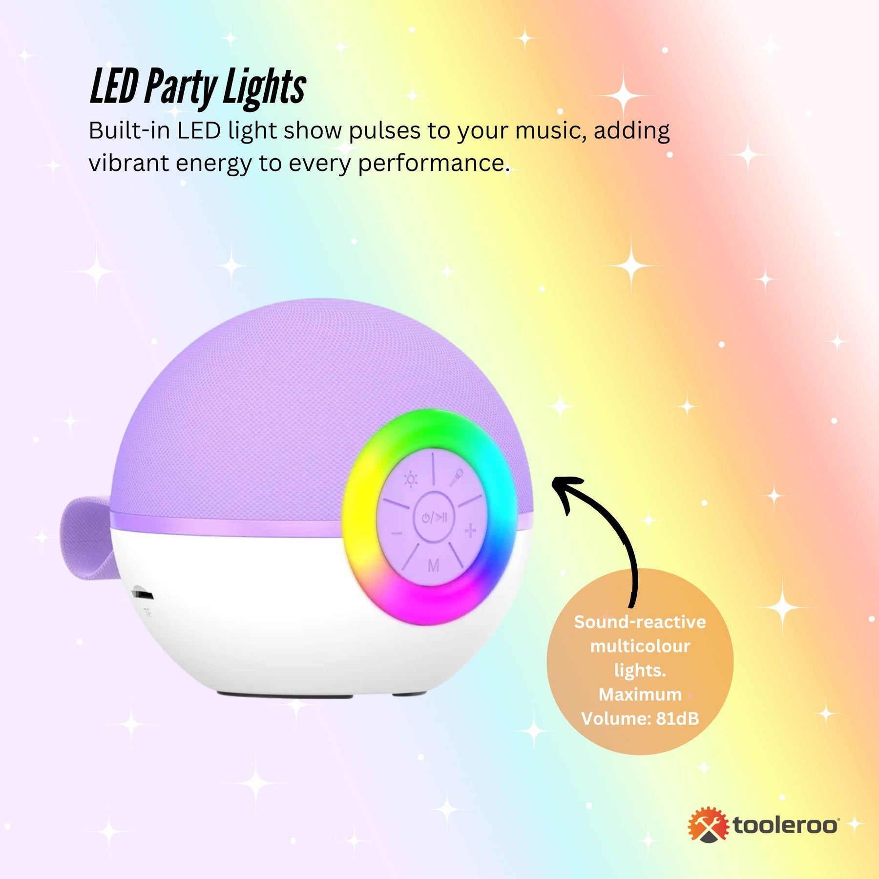Mini Karaoke Machine - 2x Wireless Microphones Portable Bluetooth Speaker Purple - SuperSaverAU - view 7