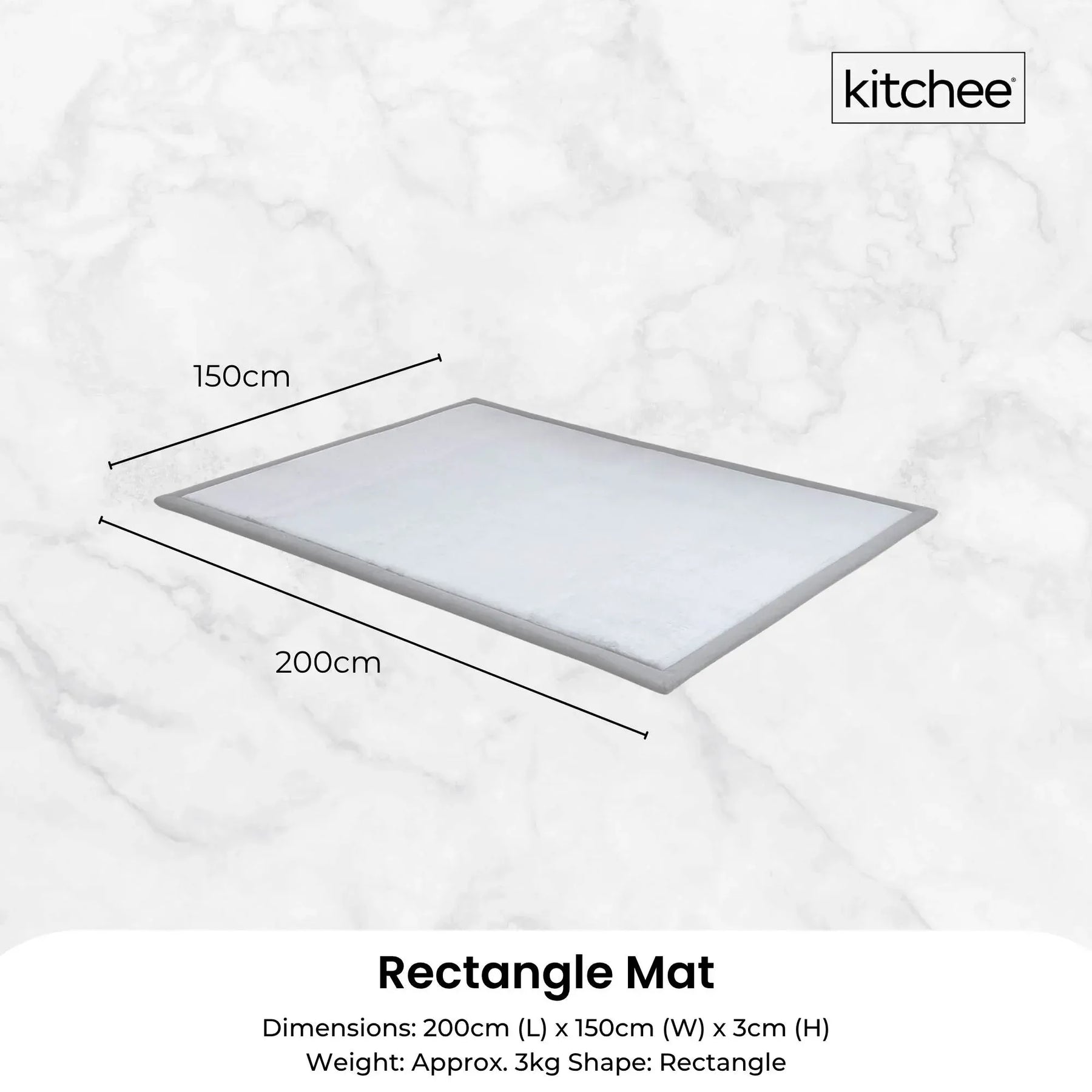 Kitchee Tatami Style Foam Floor Mat – Light Grey 150 x 200 x 3cm