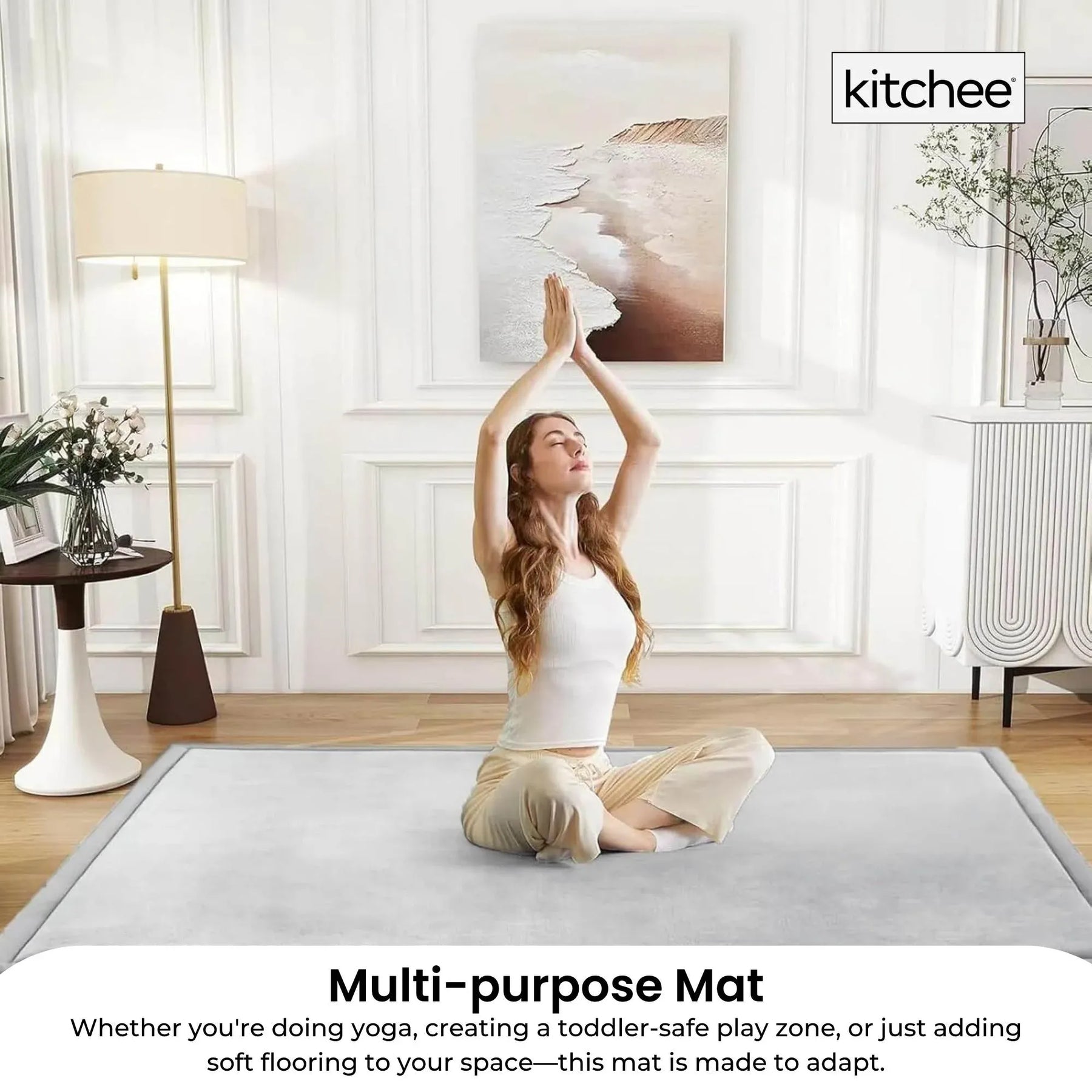 Kitchee Tatami Style Foam Floor Mat – Light Grey 150 x 200 x 3cm