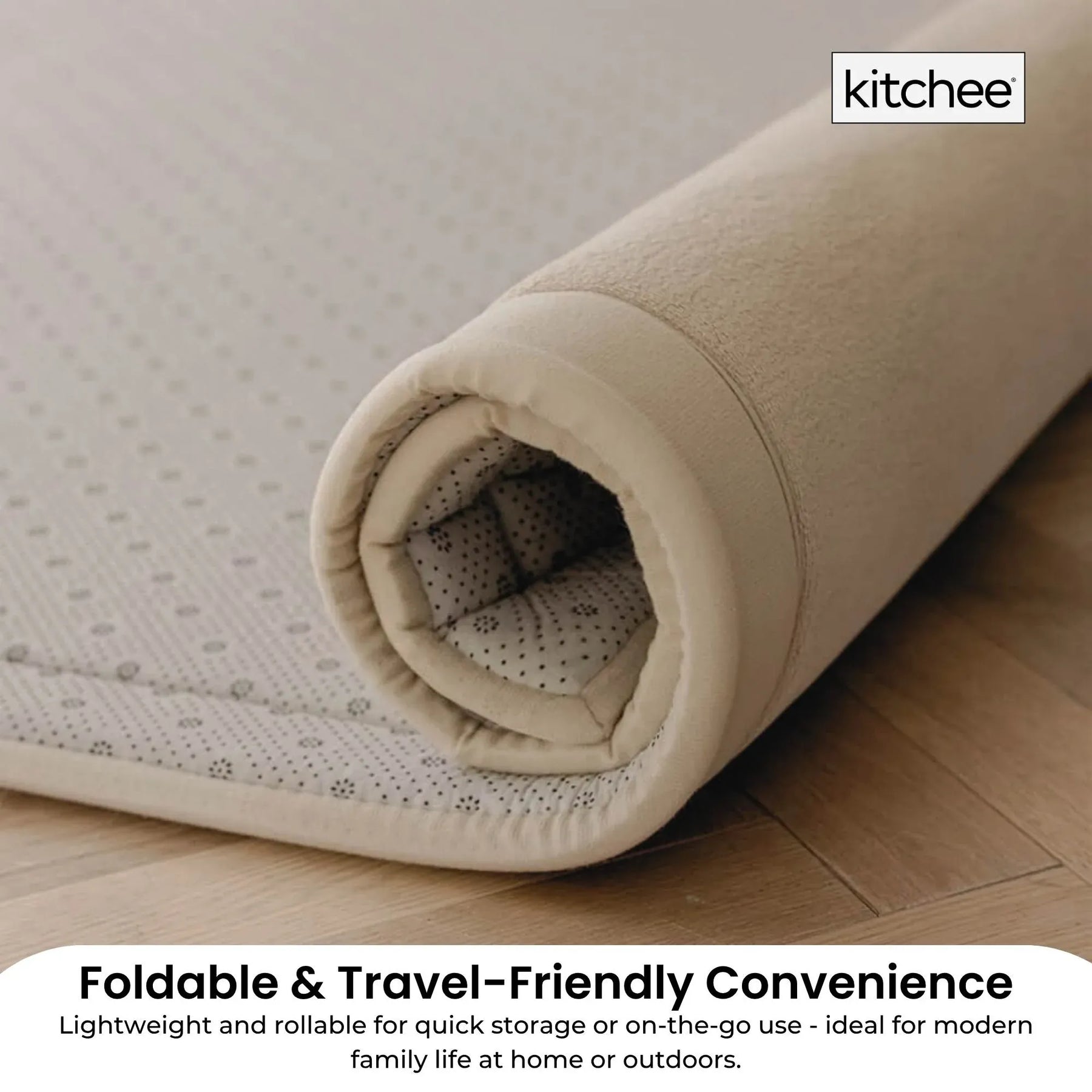 Kitchee Tatami Style Foam Floor Mat – Cream 150 x 200 x 3cm