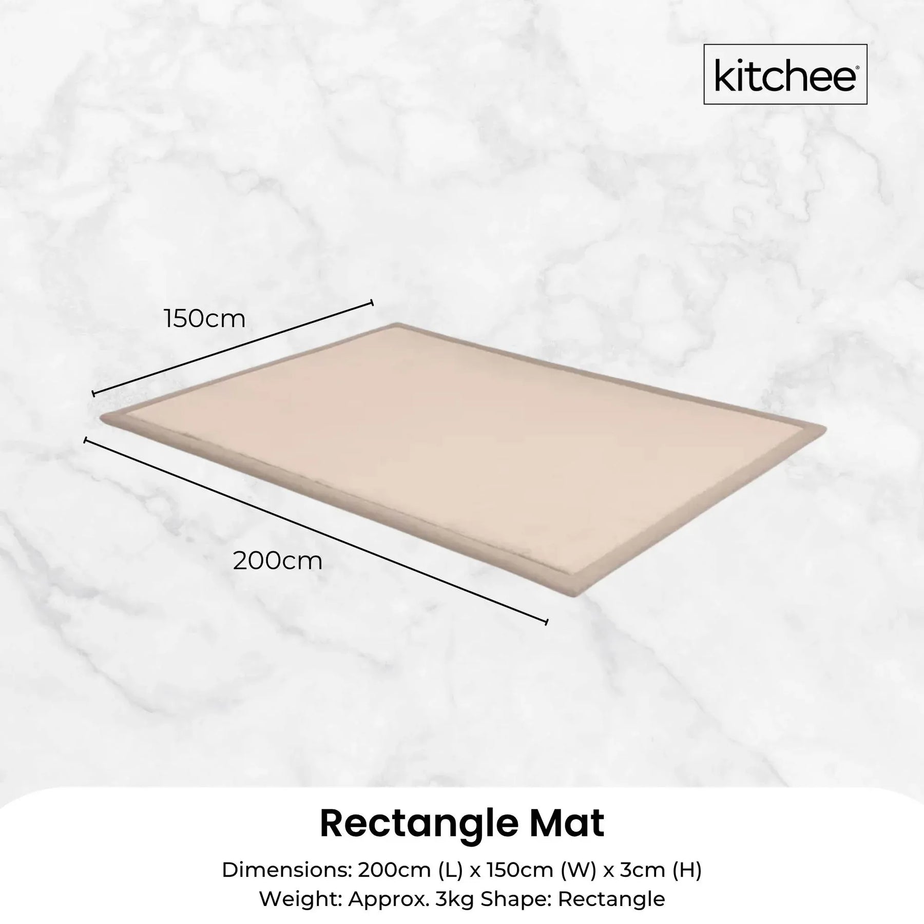 Kitchee Tatami Style Foam Floor Mat – Cream 150 x 200 x 3cm