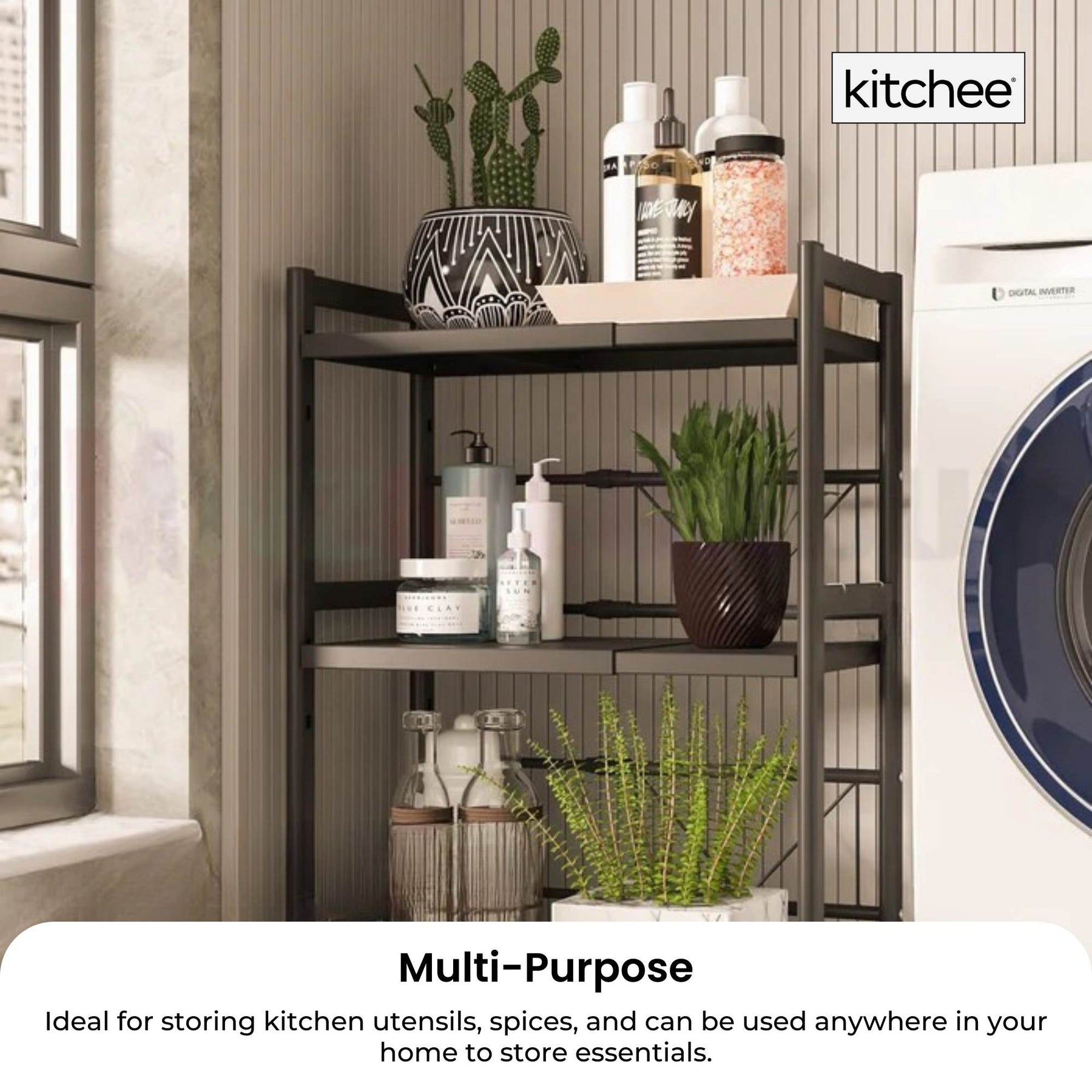 Kitchee Microwave Double Shelf - Expanding Storage Rack Kitchen Organiser Stand - SuperSaverAU - view 5