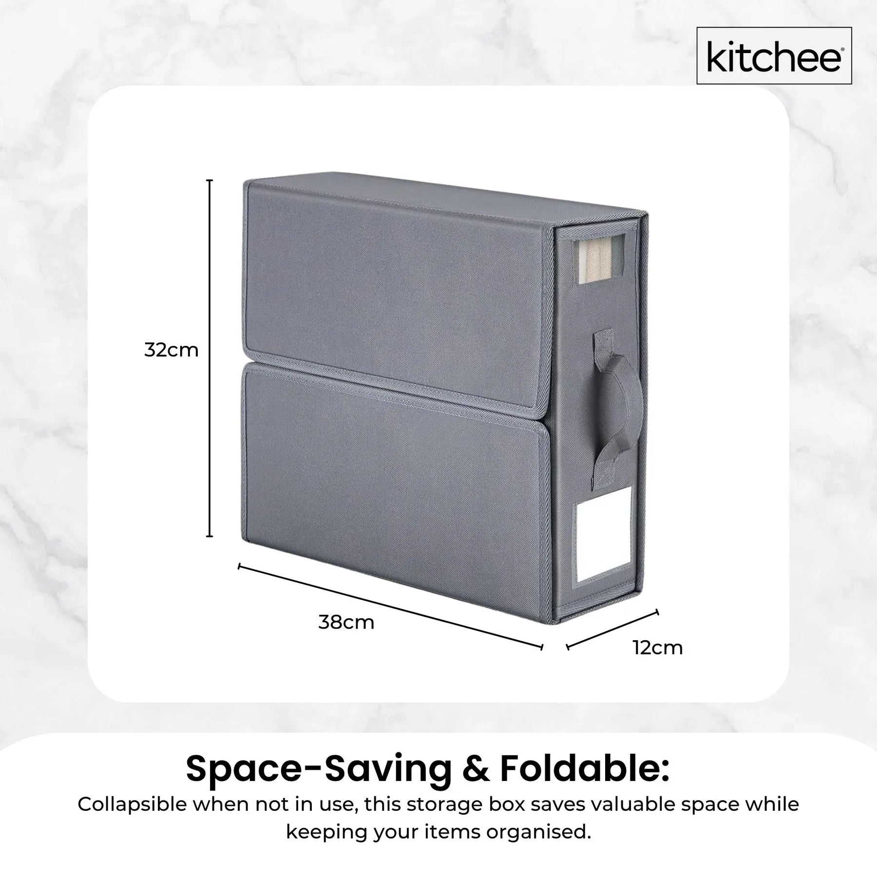 Kitchee Foldable Bed Sheet Storage Box – Grey 1 Pack