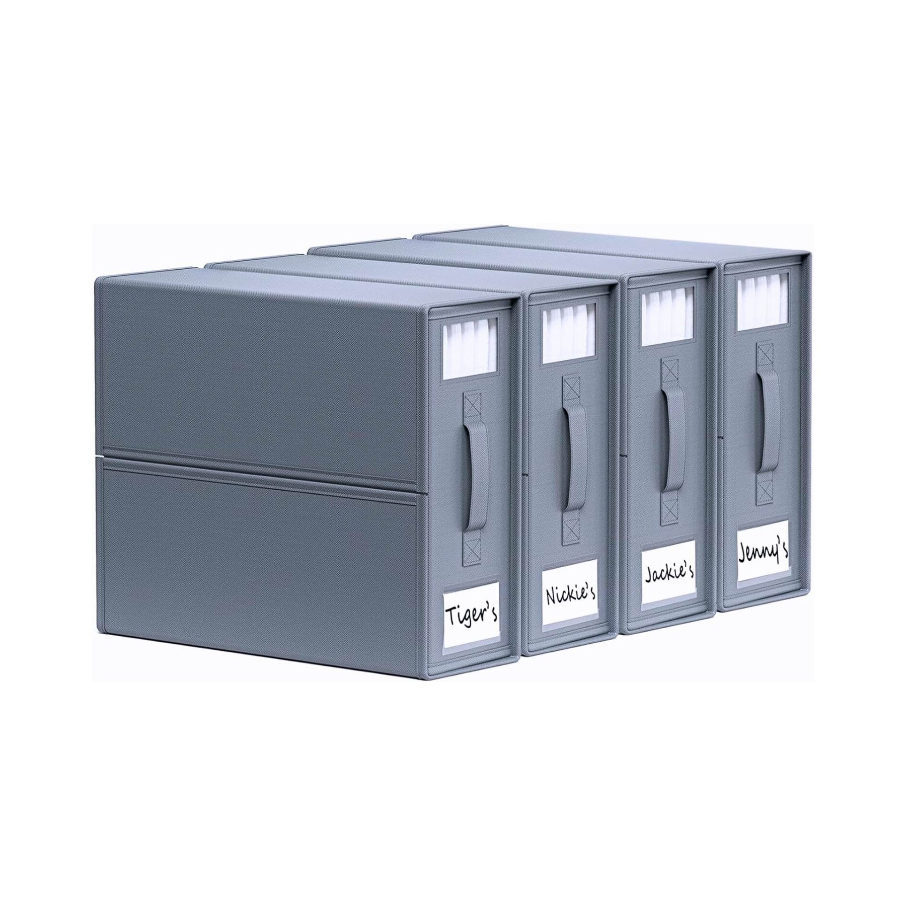 Kitchee Foldable Bed Sheet Storage Box, Grey, 38x32x12 cm, Waterproof, Space-Saving, 4x - SuperSaverAU - view 1