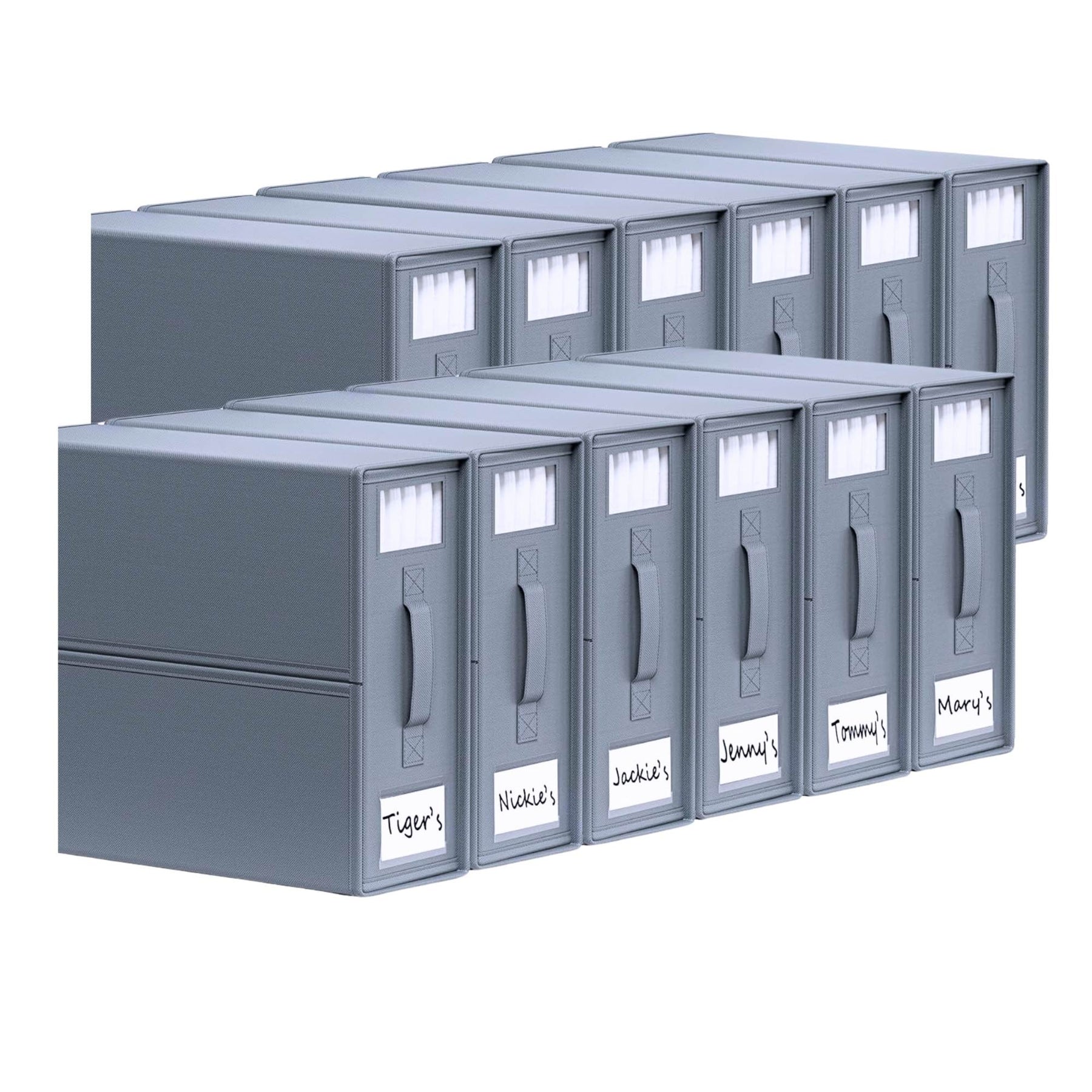 Kitchee 10x Foldable Bed Sheet Storage Box, Grey, Waterproof, Space-Saving, 38x32x12 cm - SuperSaverAU - view 1
