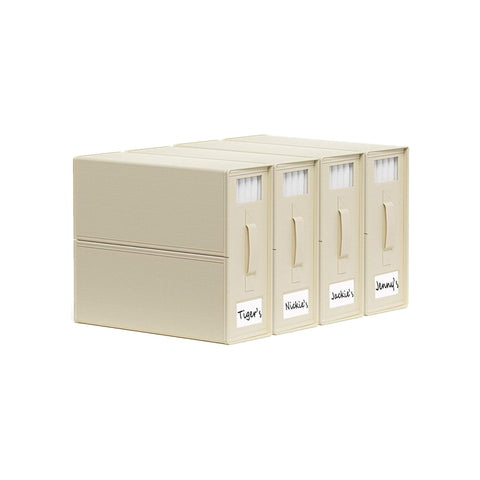 Kitchee Foldable Bed Sheet Storage Box 38x32x12cm Beige - Waterproof, Space-Saving, 4-Pack - SuperSaverAU - view 1