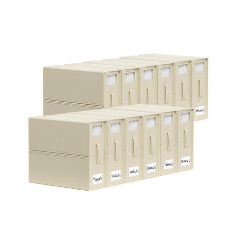Kitchee Foldable Bed Sheet Storage Box 38x32x12cm Beige - Waterproof, Space-Saving, Zipper Closure, 10x Set - SuperSaverAU - view 1