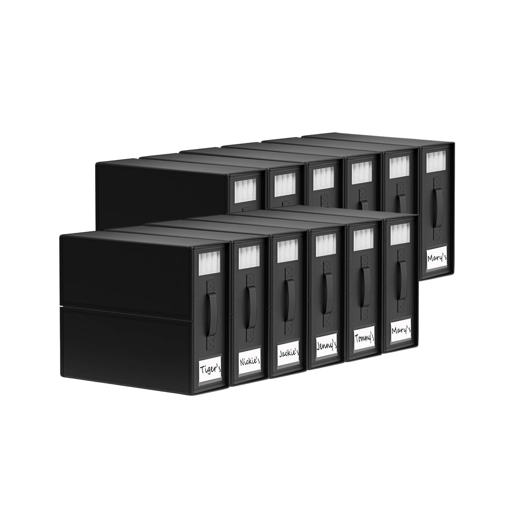 Kitchee 10x Foldable Bed Sheet Storage Box, Black, Waterproof, Space-Saving, 38x32x12 cm - SuperSaverAU - view 1