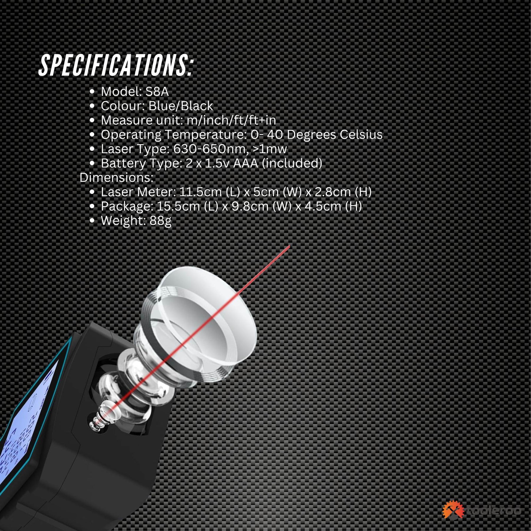 Tooleroo 70m Digital Laser Distance Measurer - LCD Area Volume Meter Tool - SuperSaverAU - view 8